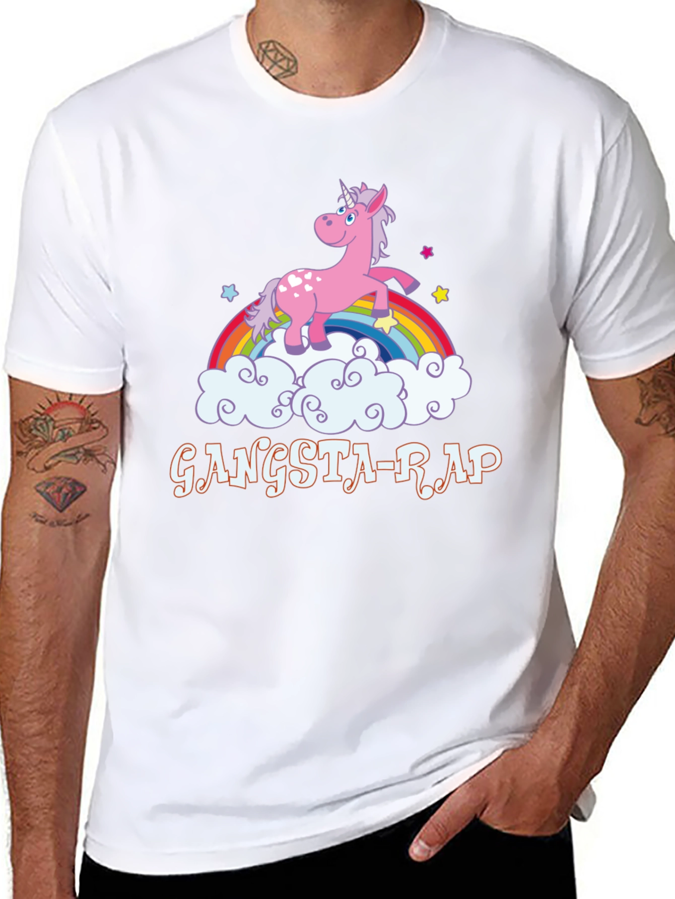Gangsta-Rap Unicorn Black T-Shirt