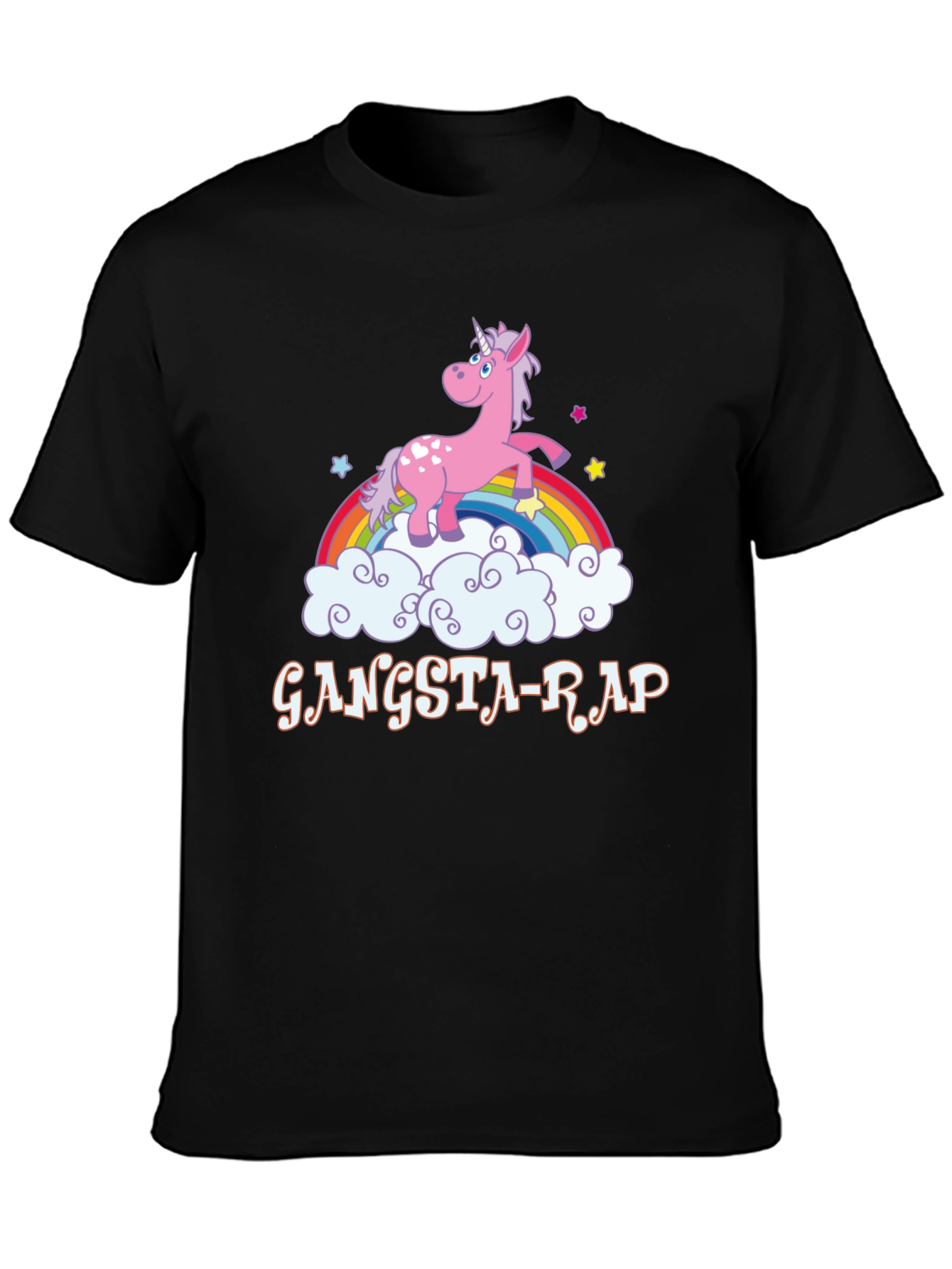 Gangsta-Rap Unicorn Black T-Shirt