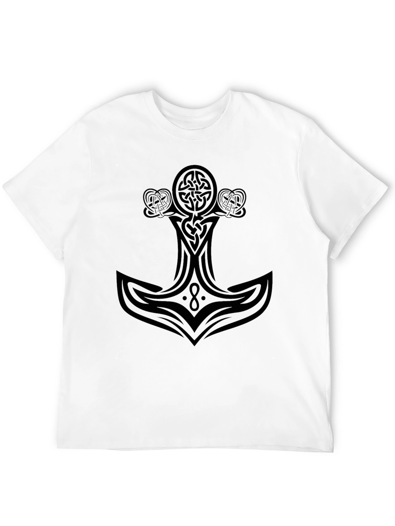 Mens Black T-Shirt with Celtic Hammer Design