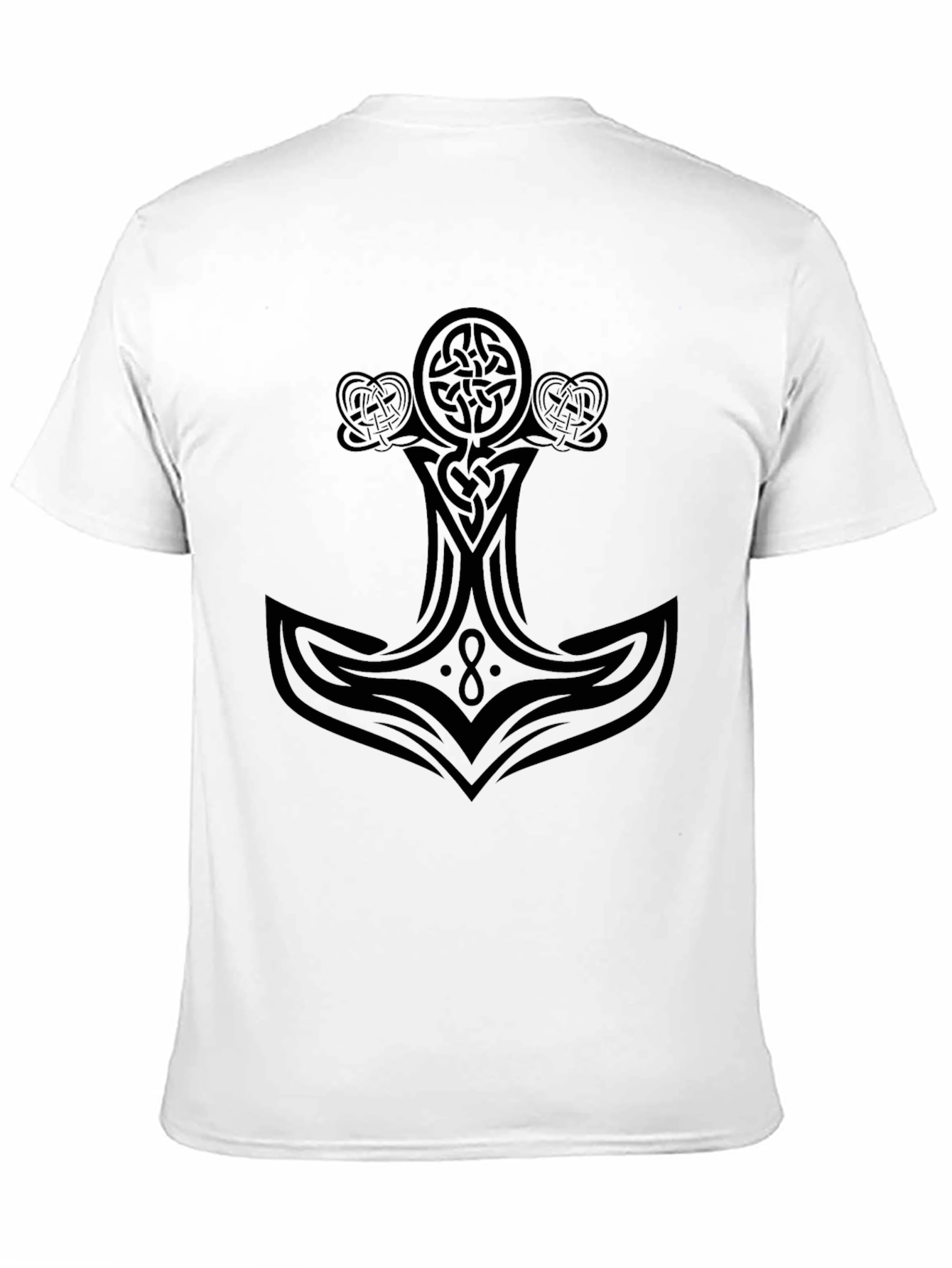 Mens Black T-Shirt with Celtic Hammer Design
