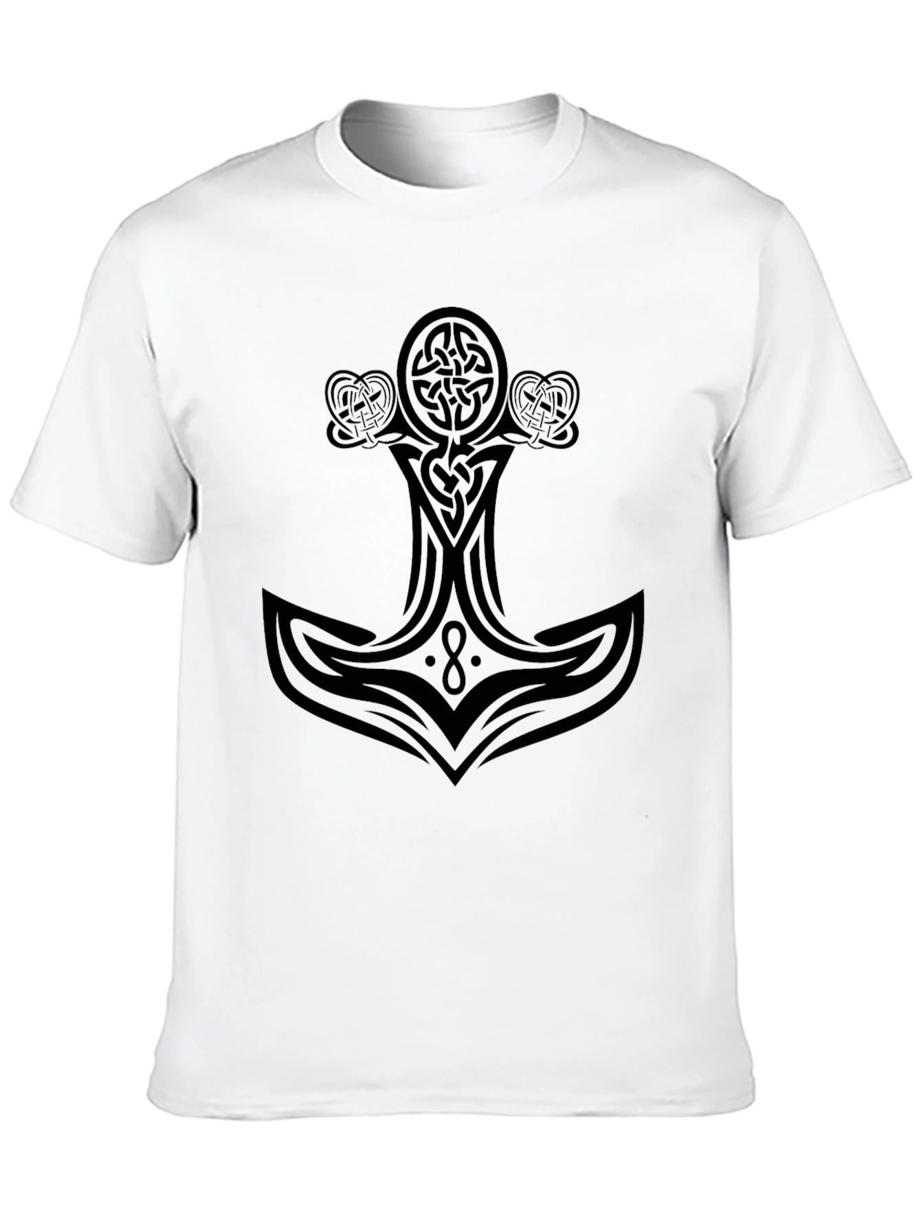Mens Black T-Shirt with Celtic Hammer Design