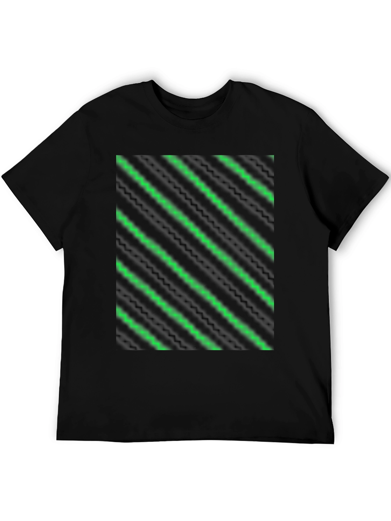 Modern Green Neon Stripe Tee