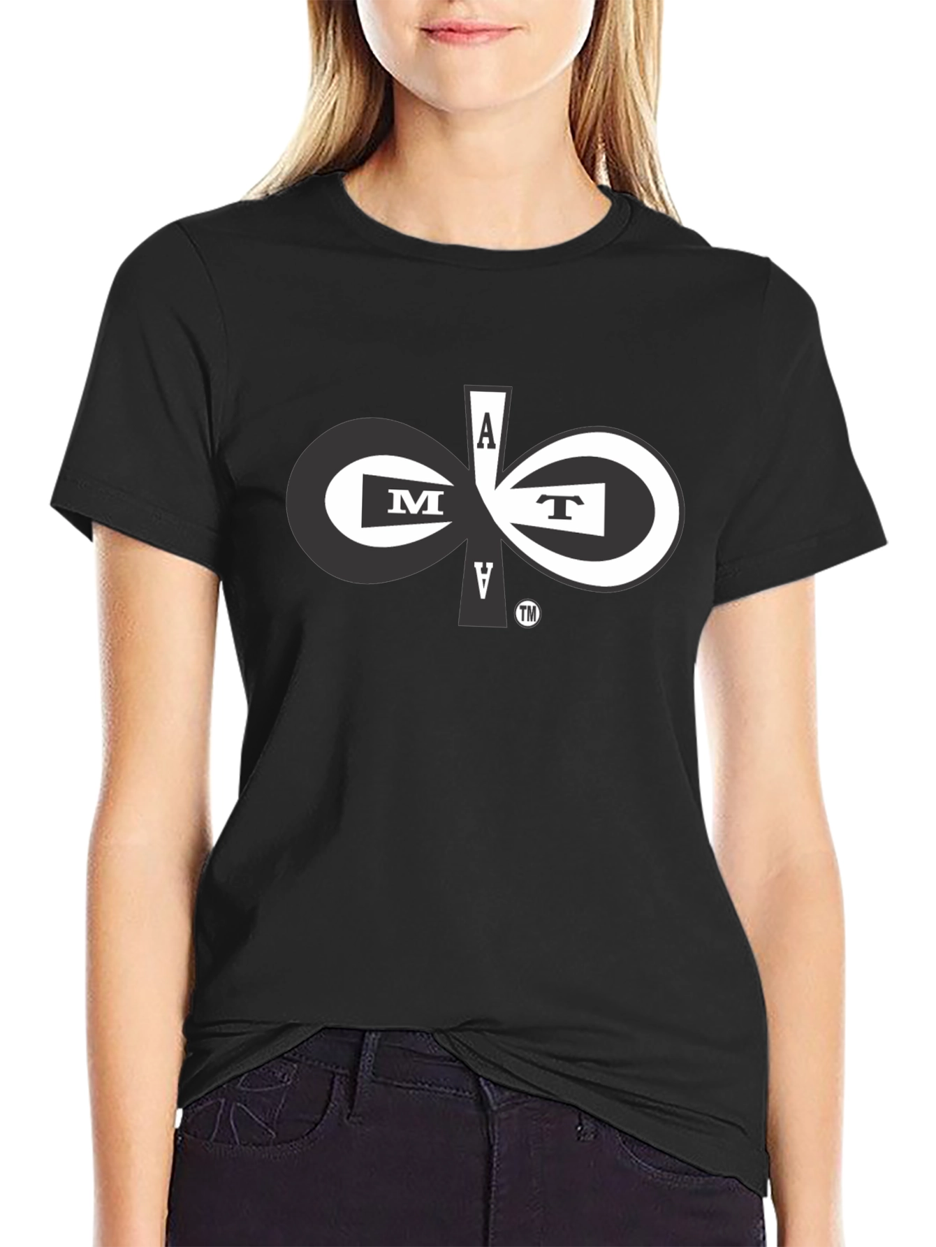 Abstract Letter Graphic Black T-Shirt