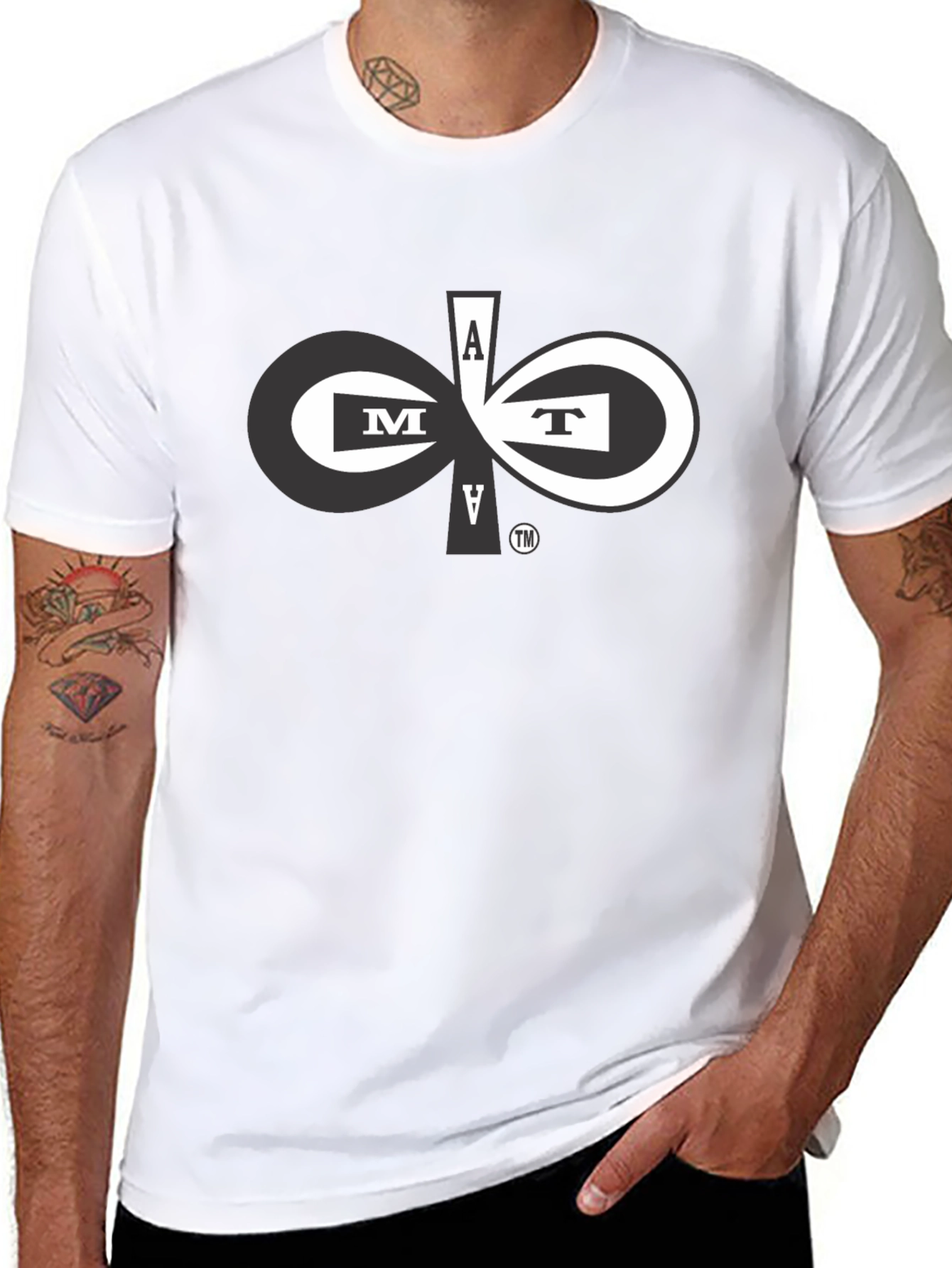 Abstract Letter Graphic Black T-Shirt