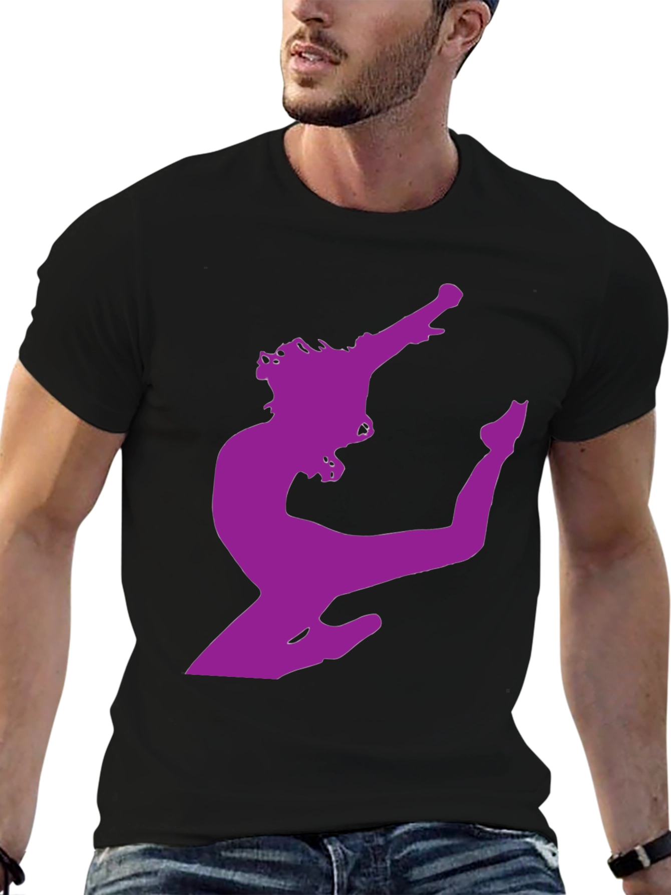 Silhouette Dancer Graphic Tee - Black Cotton T-Shirt
