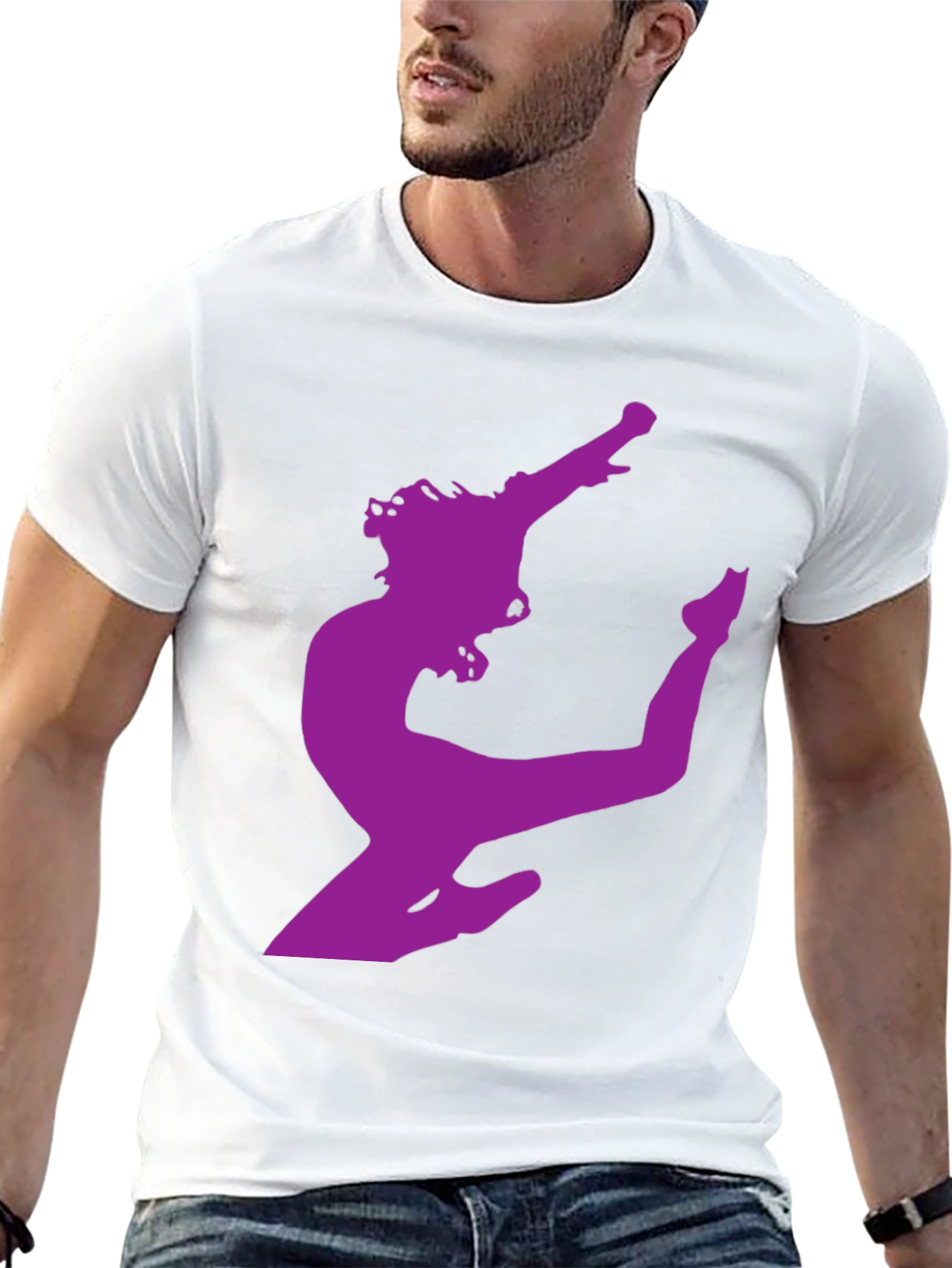 Silhouette Dancer Graphic Tee - Black Cotton T-Shirt