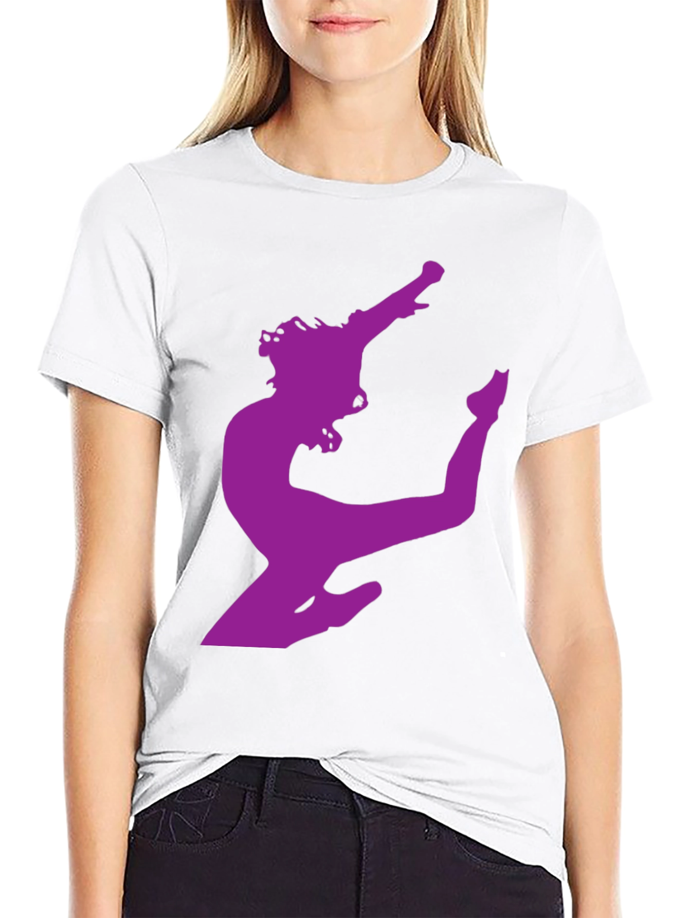 Silhouette Dancer Graphic Tee - Black Cotton T-Shirt
