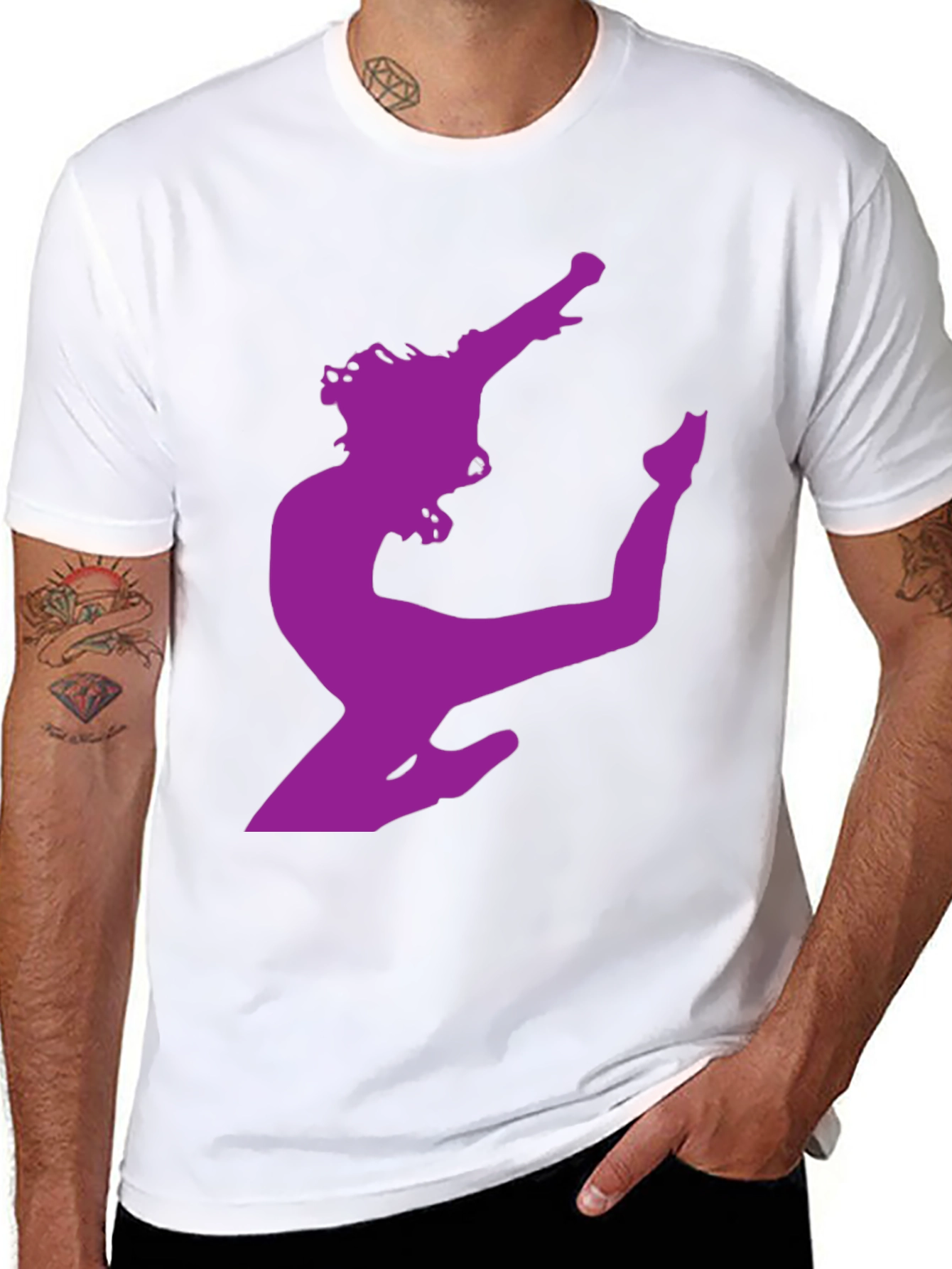 Silhouette Dancer Graphic Tee - Black Cotton T-Shirt