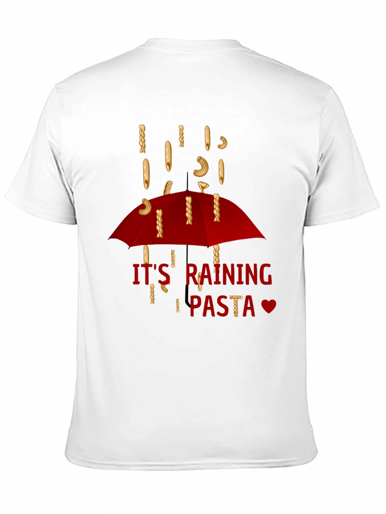 Its Raining Pasta T-Shirt - Funny Foodie Tee