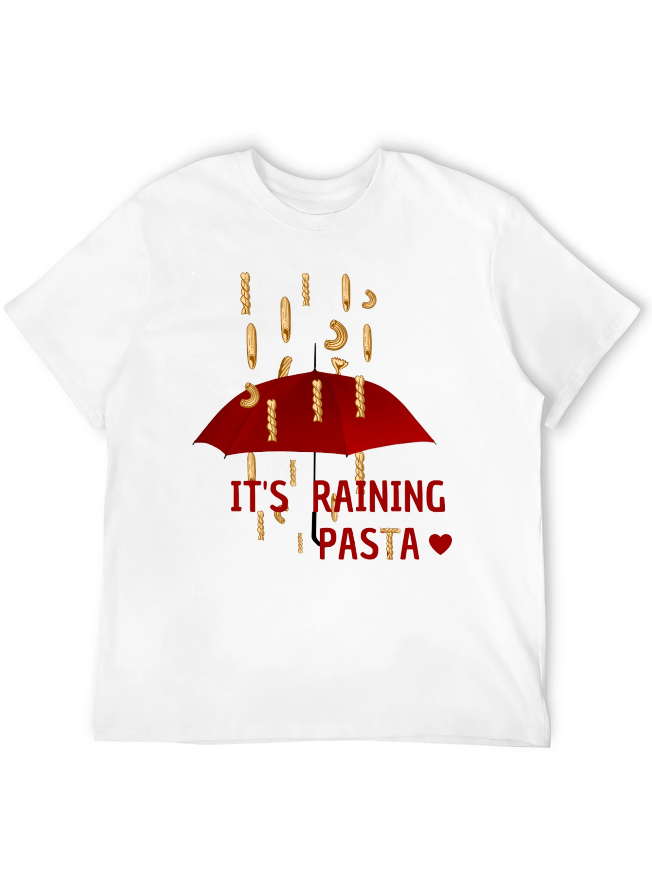 Its Raining Pasta T-Shirt - Funny Foodie Tee