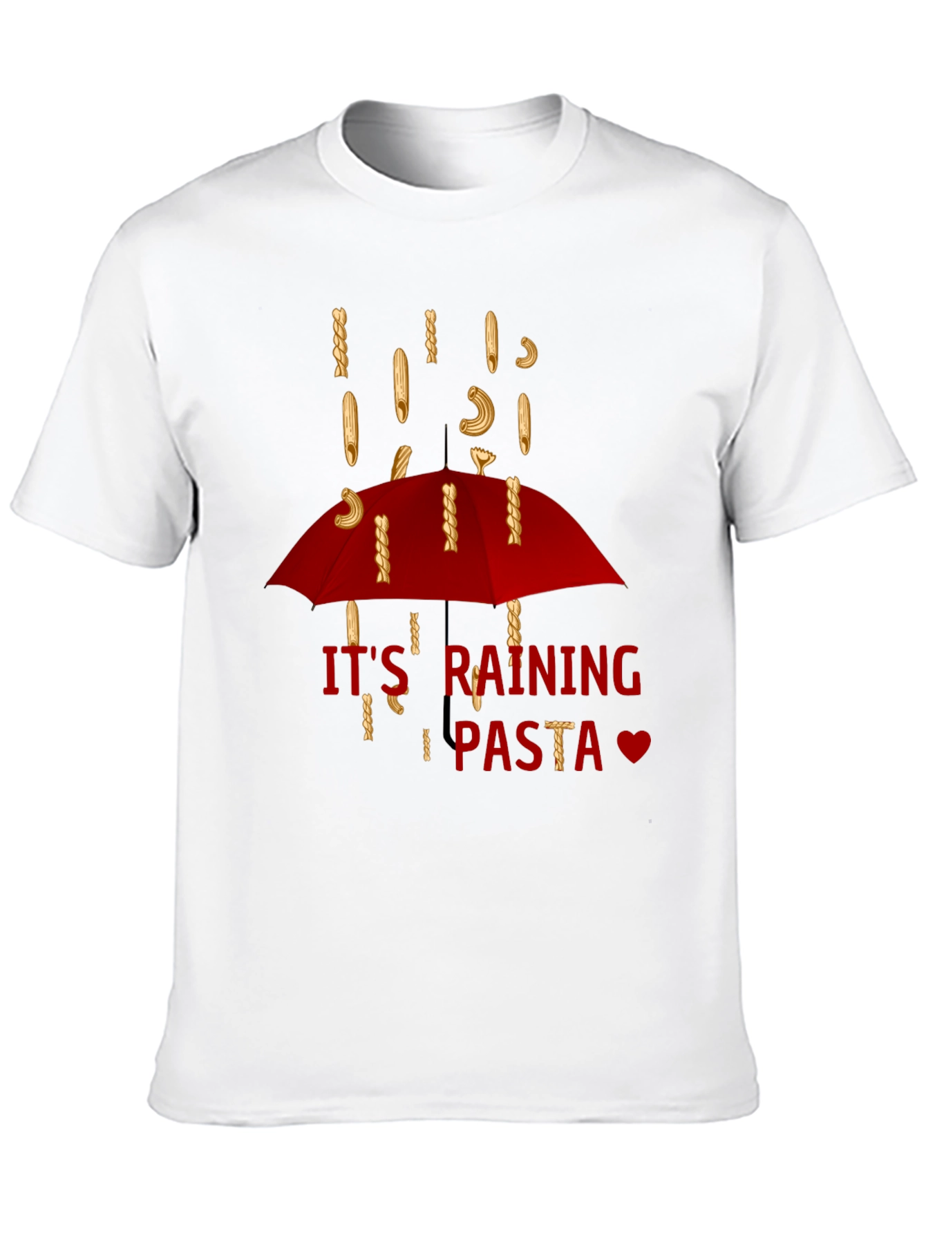 Its Raining Pasta T-Shirt - Funny Foodie Tee