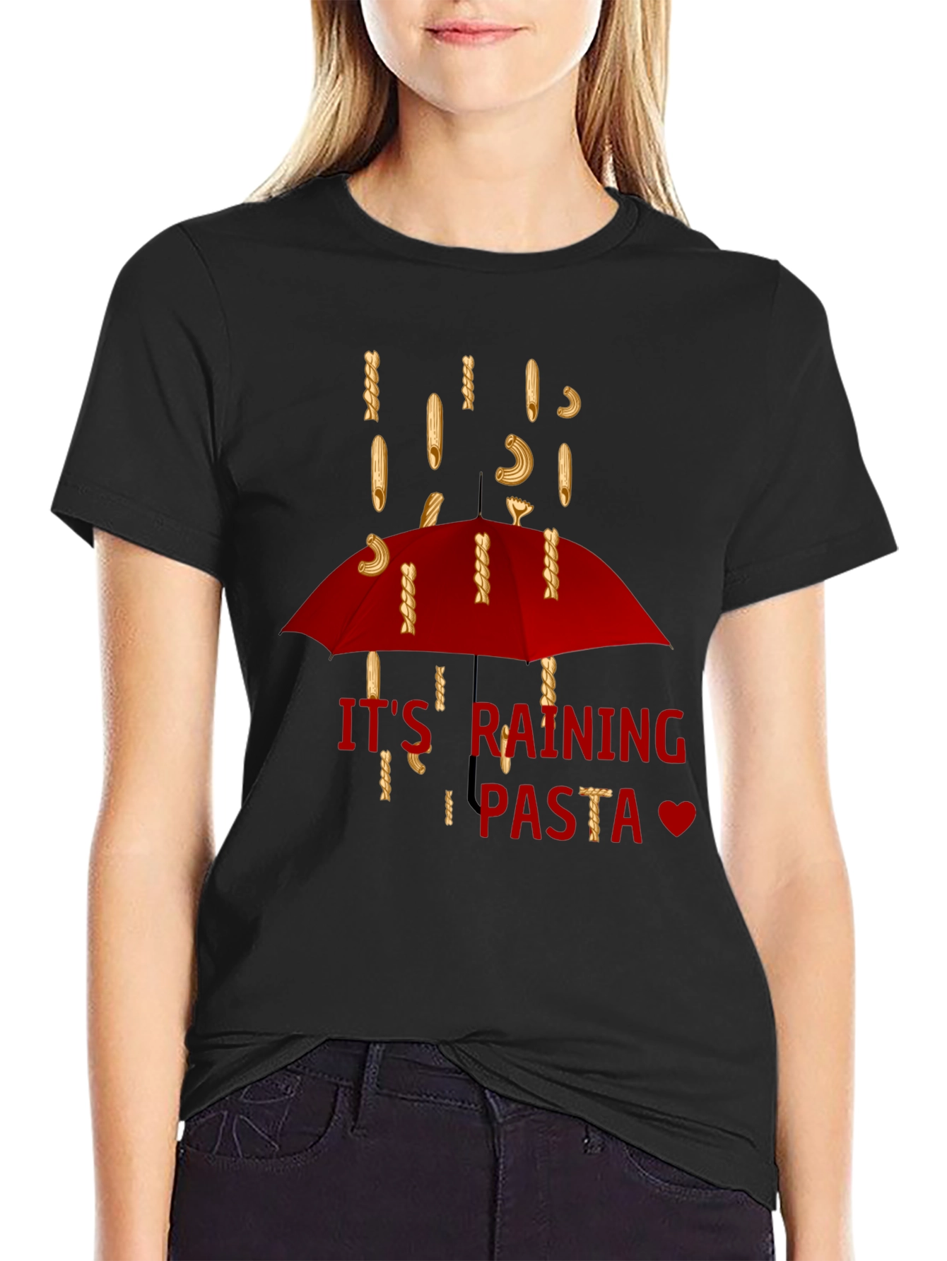 Its Raining Pasta T-Shirt - Funny Foodie Tee