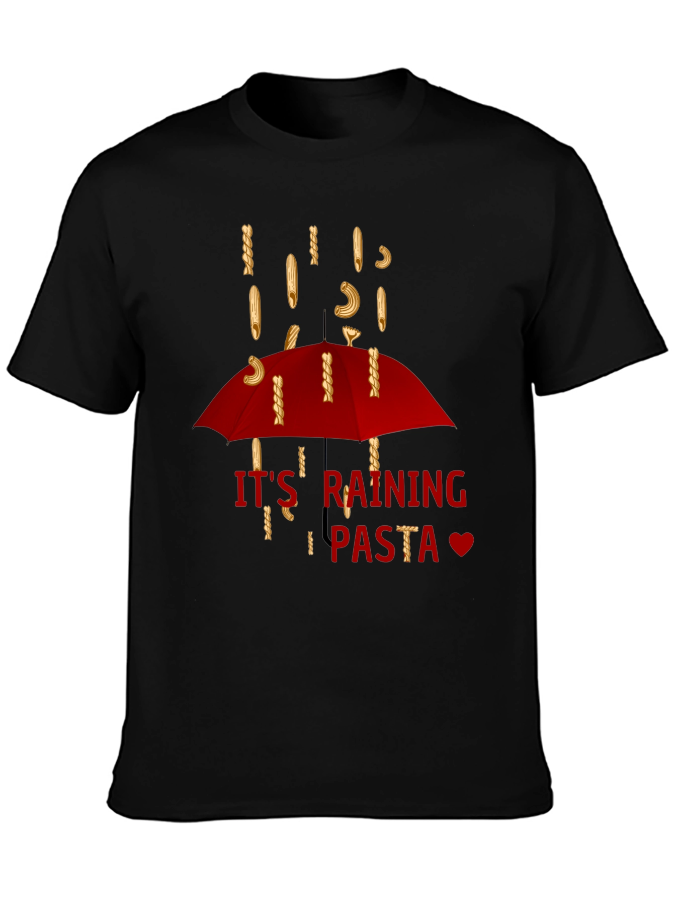 Its Raining Pasta T-Shirt - Funny Foodie Tee