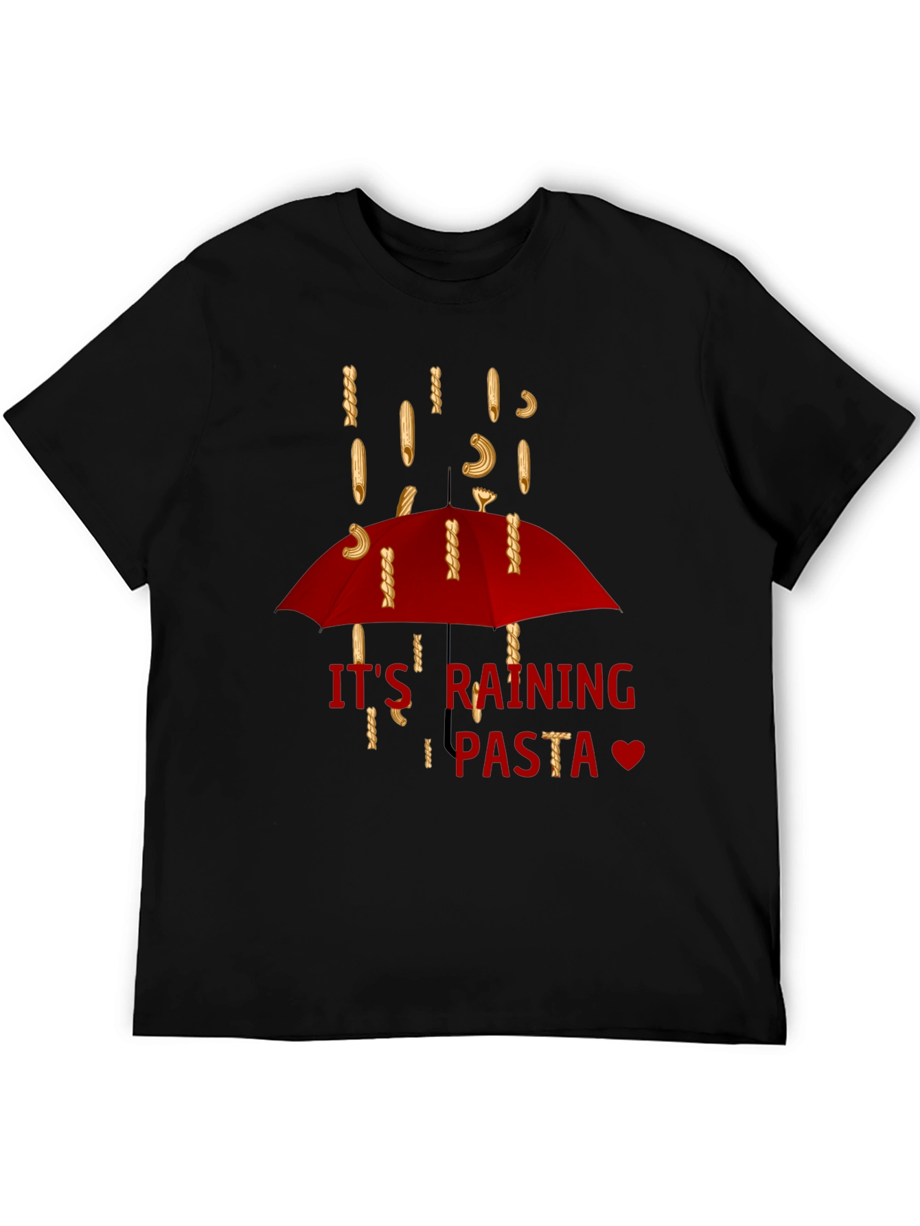 Its Raining Pasta T-Shirt - Funny Foodie Tee