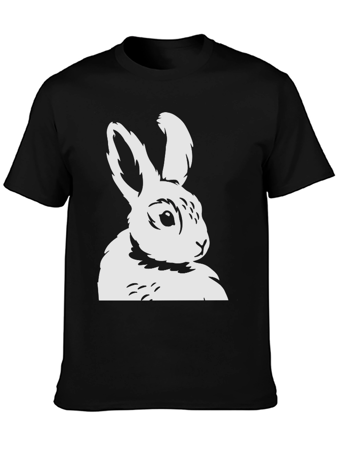 Bunny Graphic Tee - Black Cotton T-Shirt