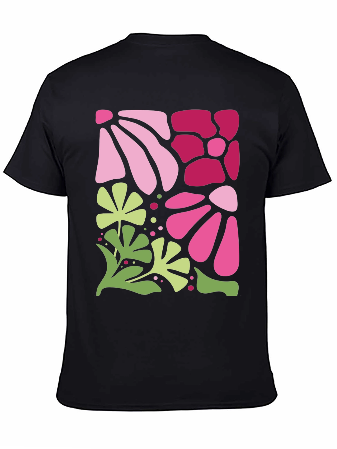 Floral Pattern Black T-Shirt