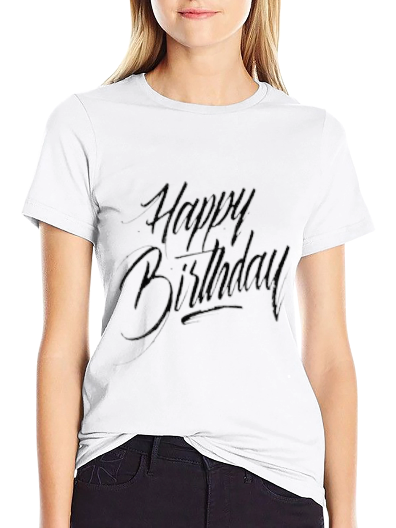 Mens Black Happy Birthday Graphic Tee