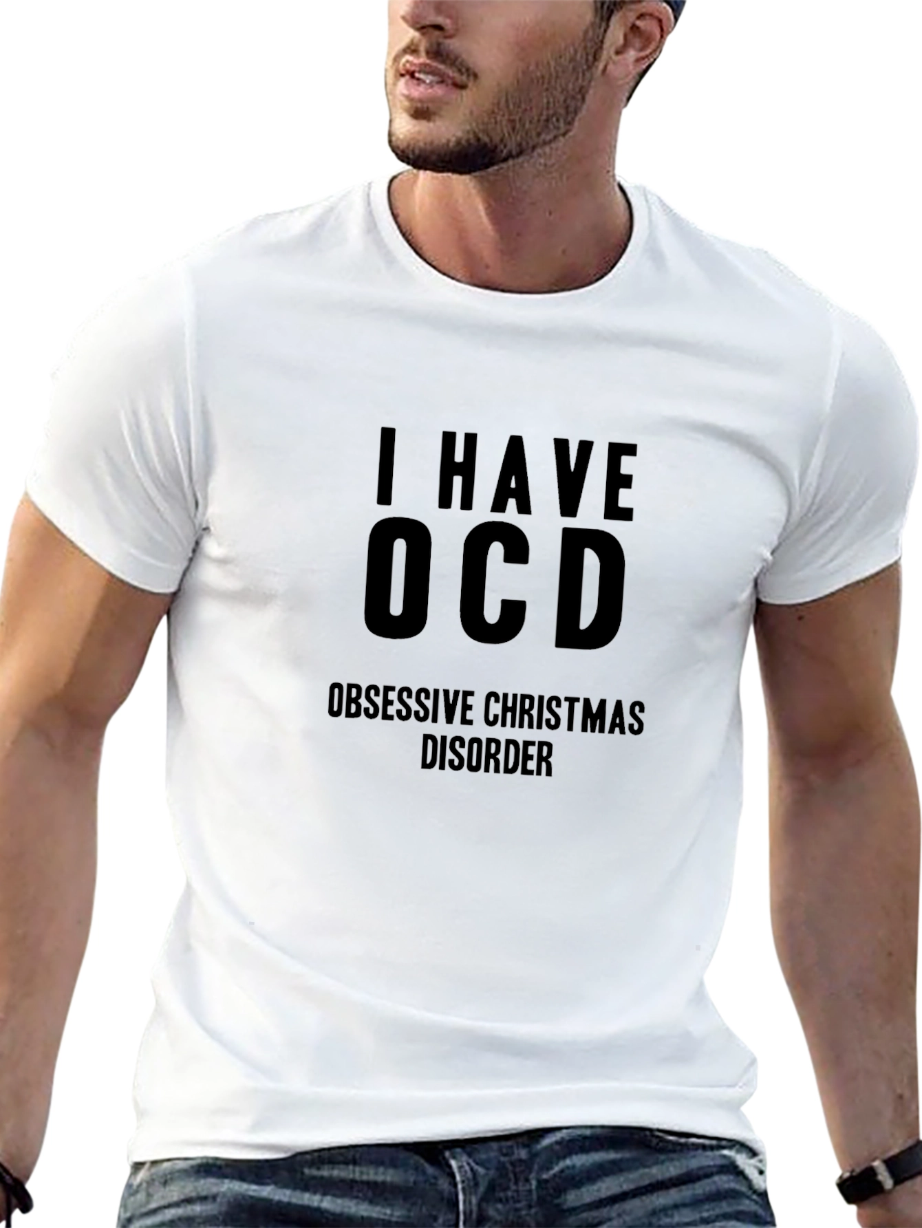 I Have OCD Obsessive Christmas Disorder Black Tee