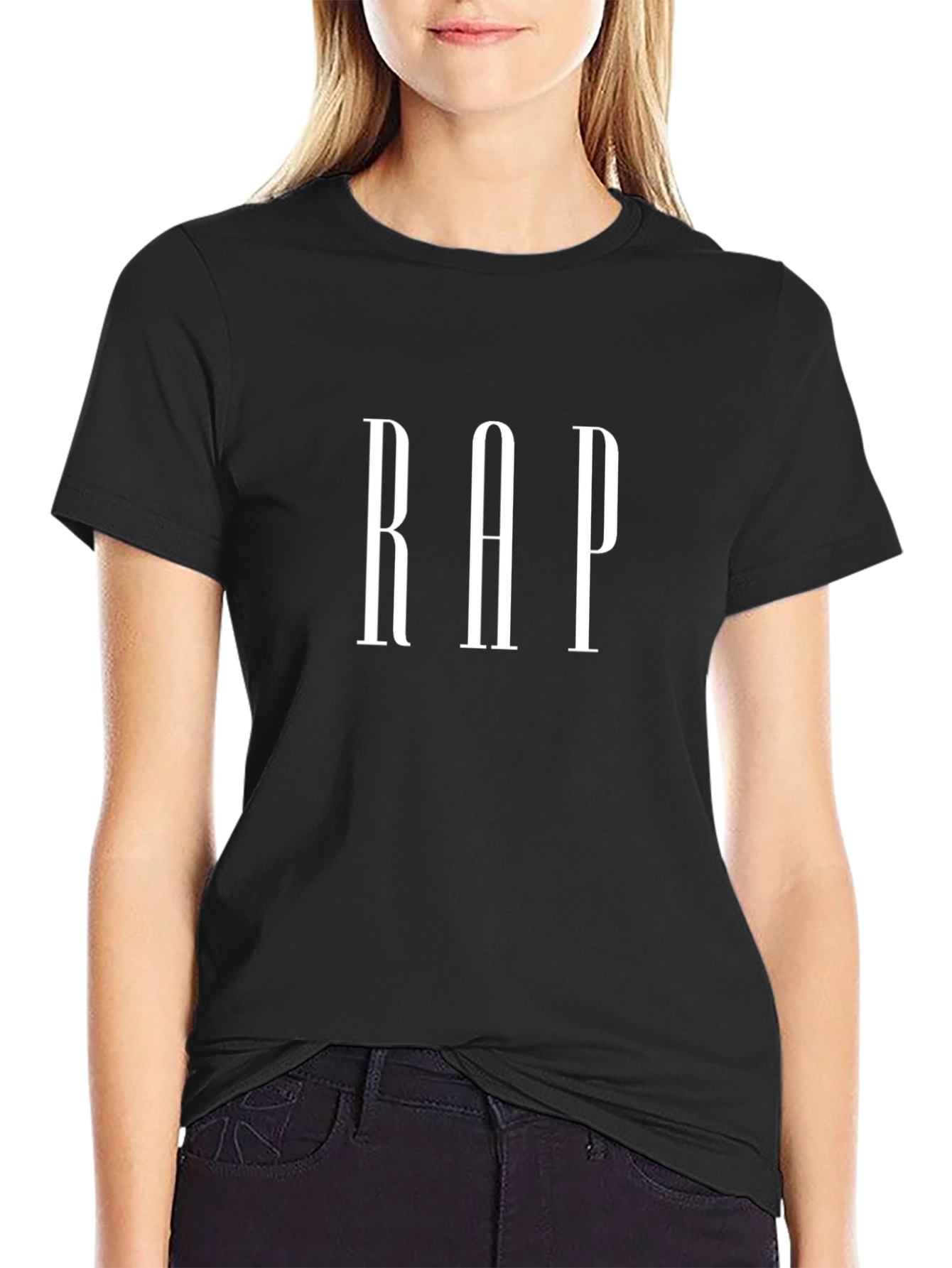 Black T-Shirt with Bold RAP Graphic