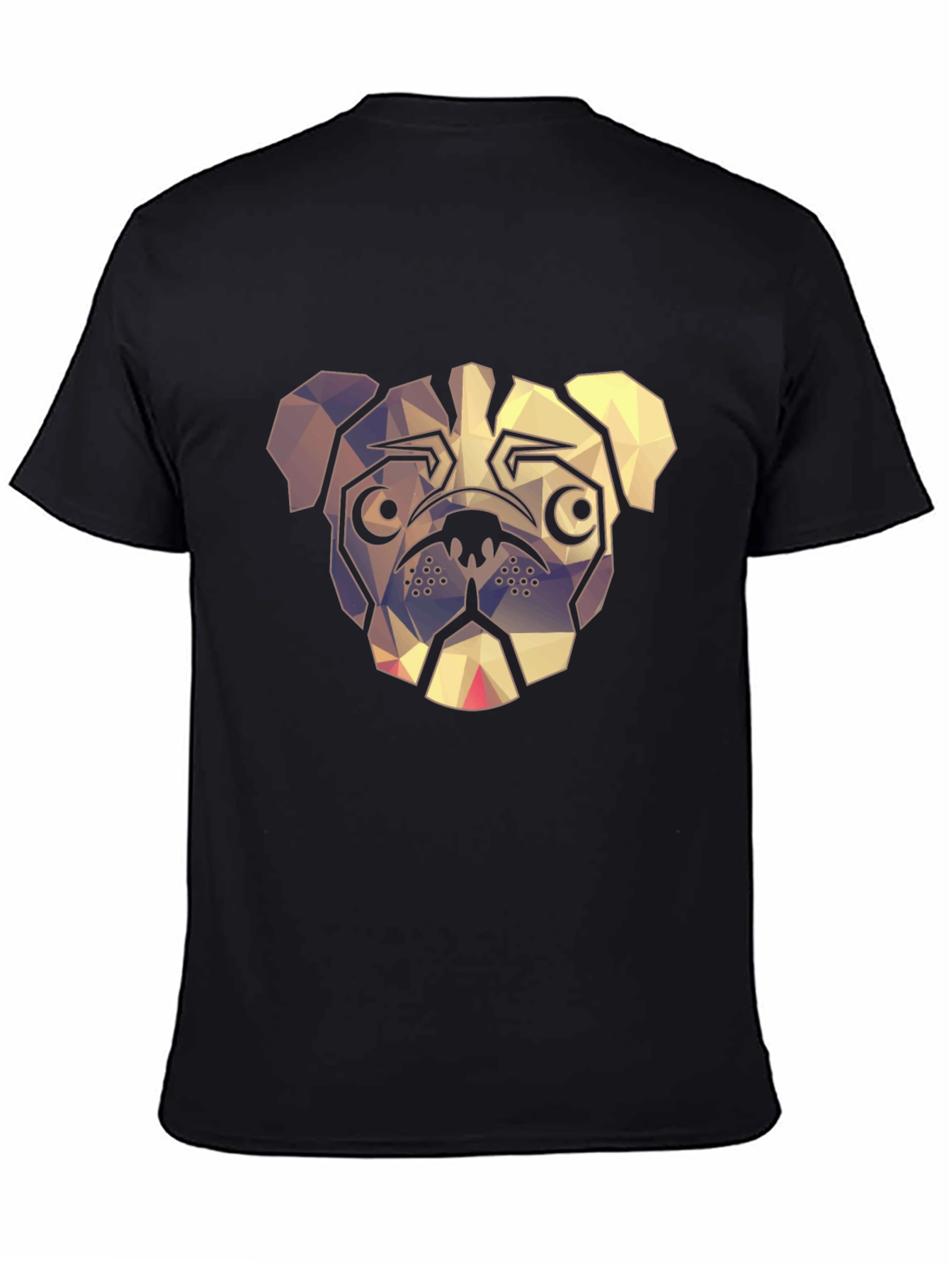 Geometric Pug Graphic Tee - Modern Dog Lover Shirt