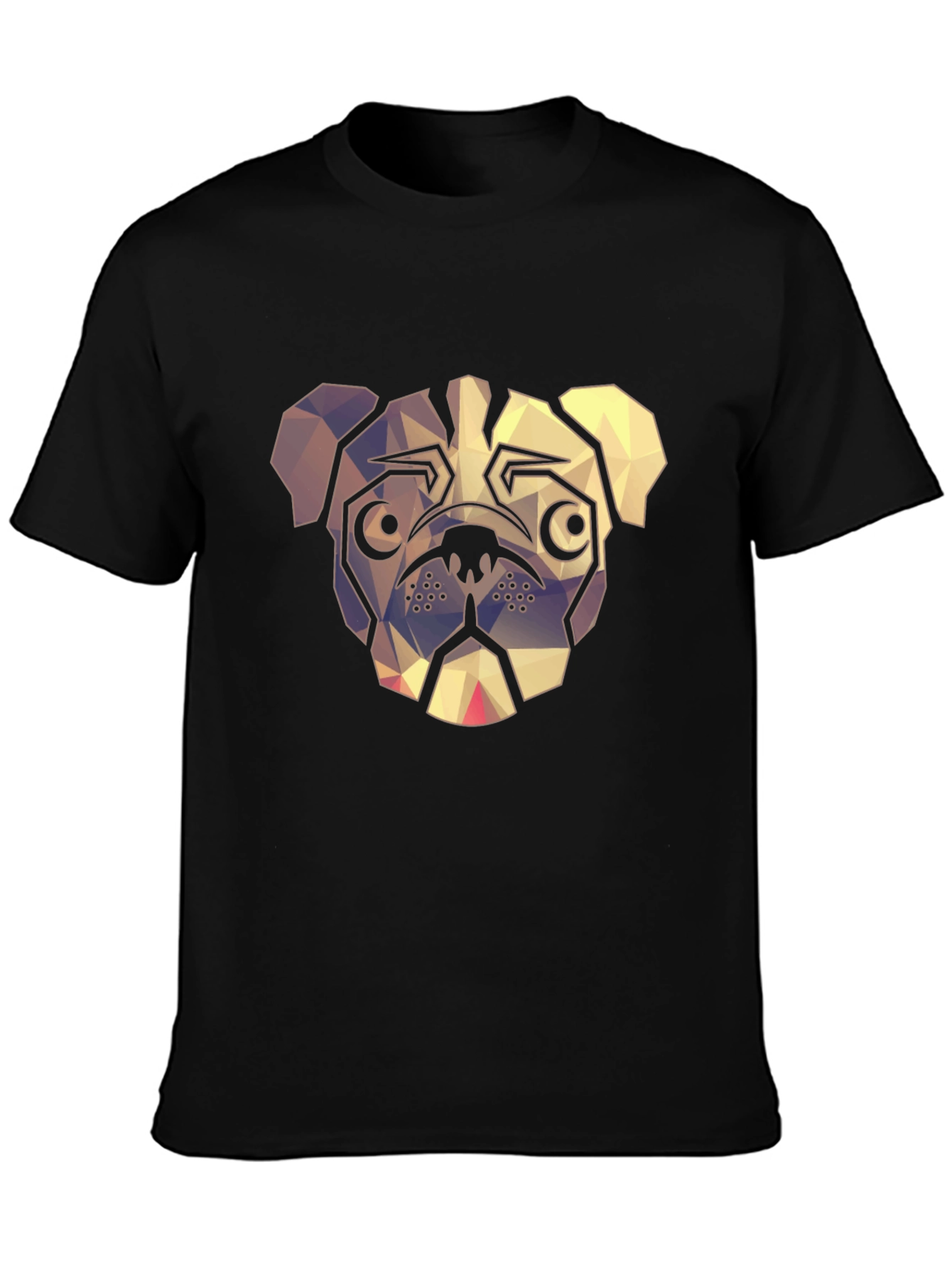 Geometric Pug Graphic Tee - Modern Dog Lover Shirt