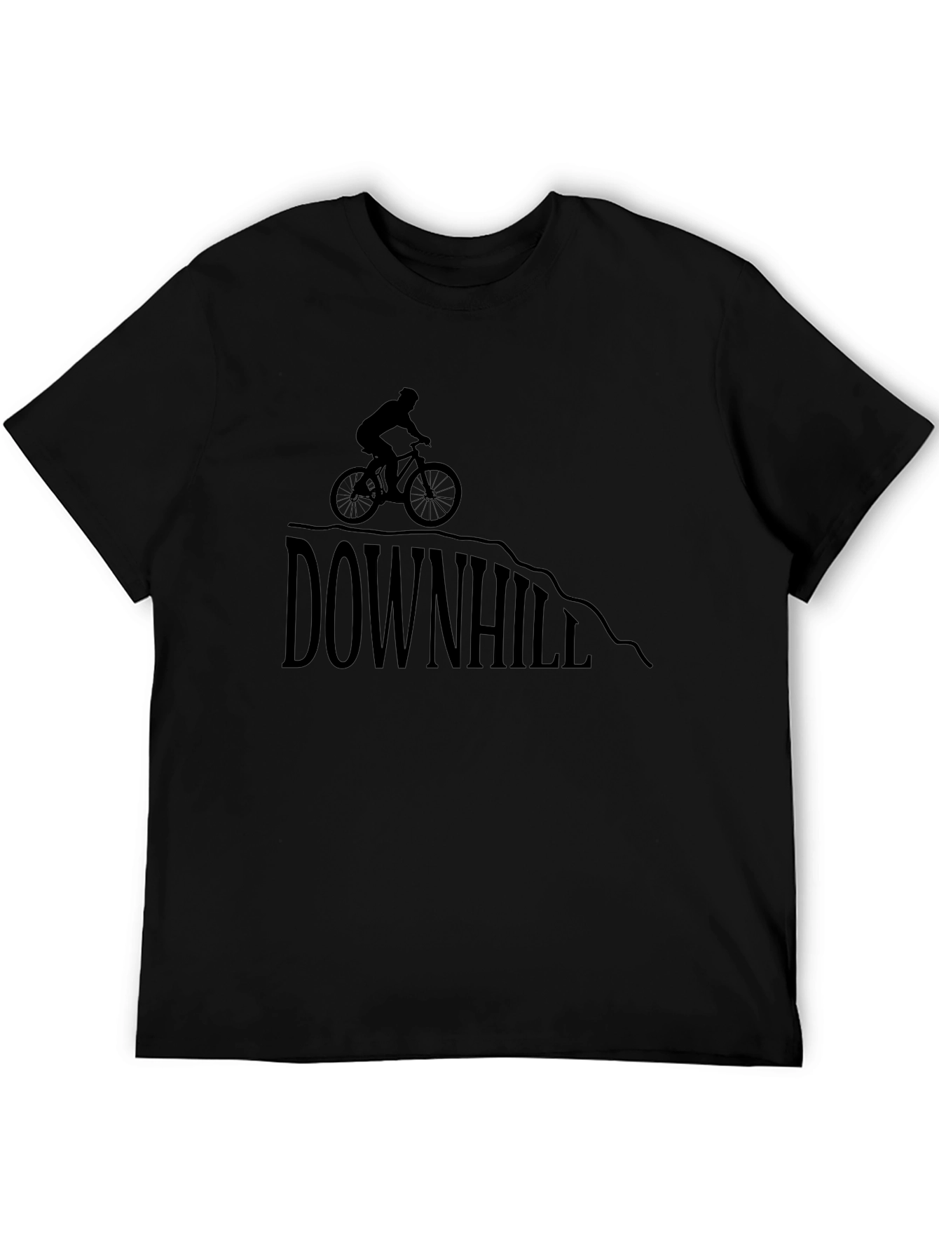 Downhill Biker Graphic Tee - Black