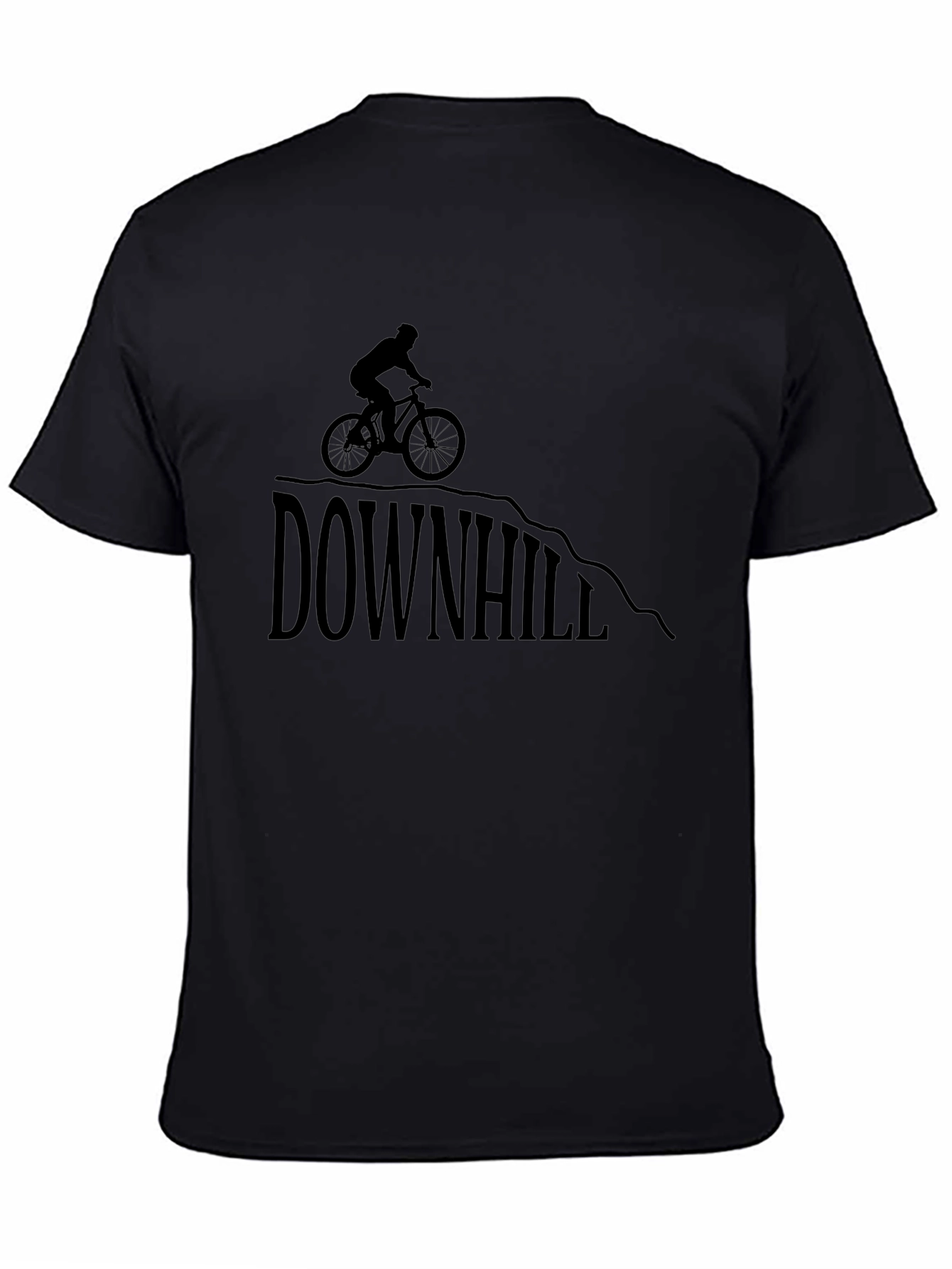 Downhill Biker Graphic Tee - Black