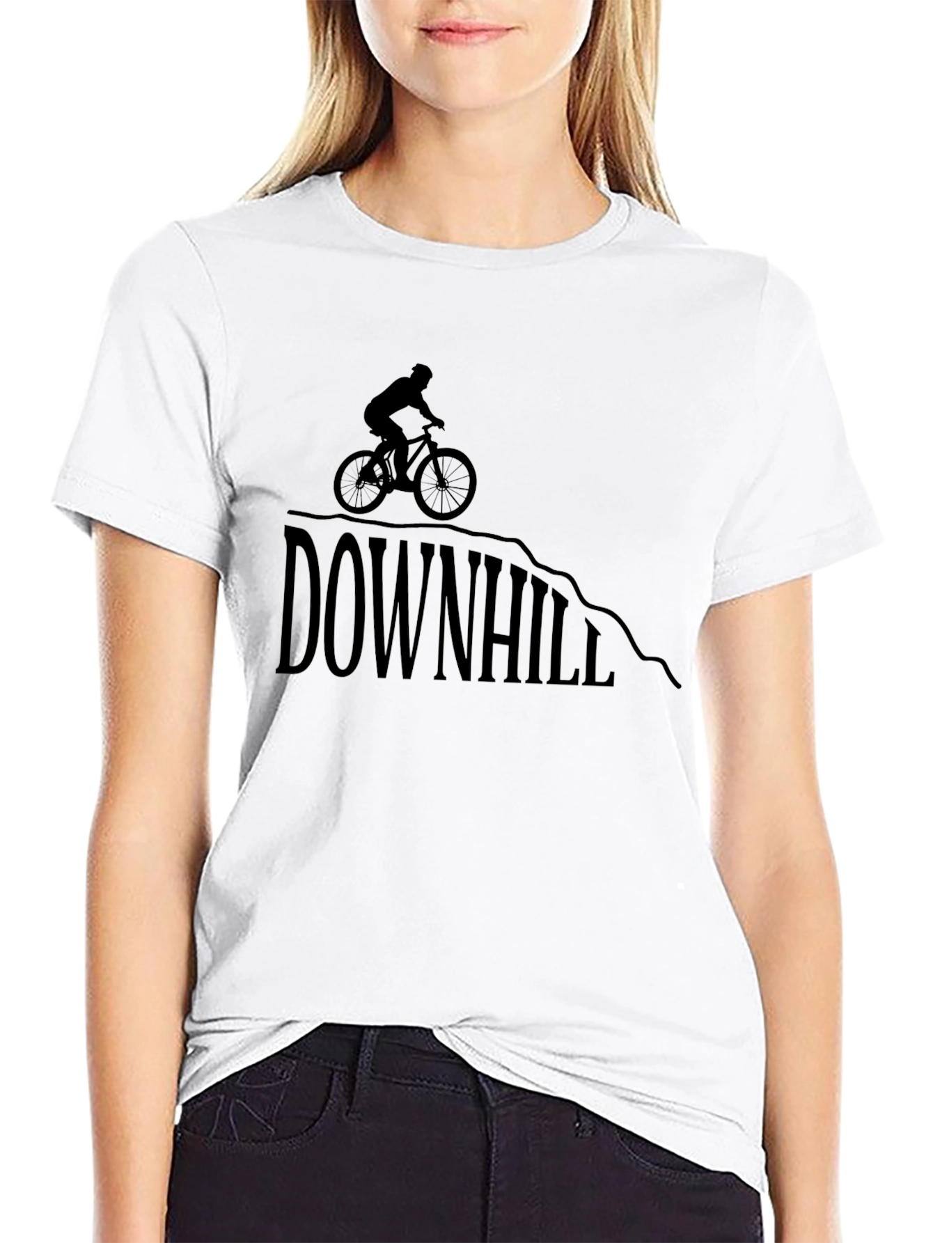 Downhill Biker Graphic Tee - Black