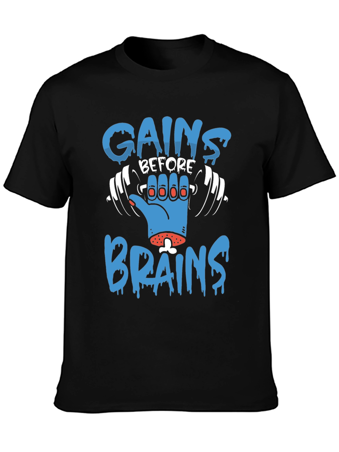 Gains Before Brains Graphic T-Shirt