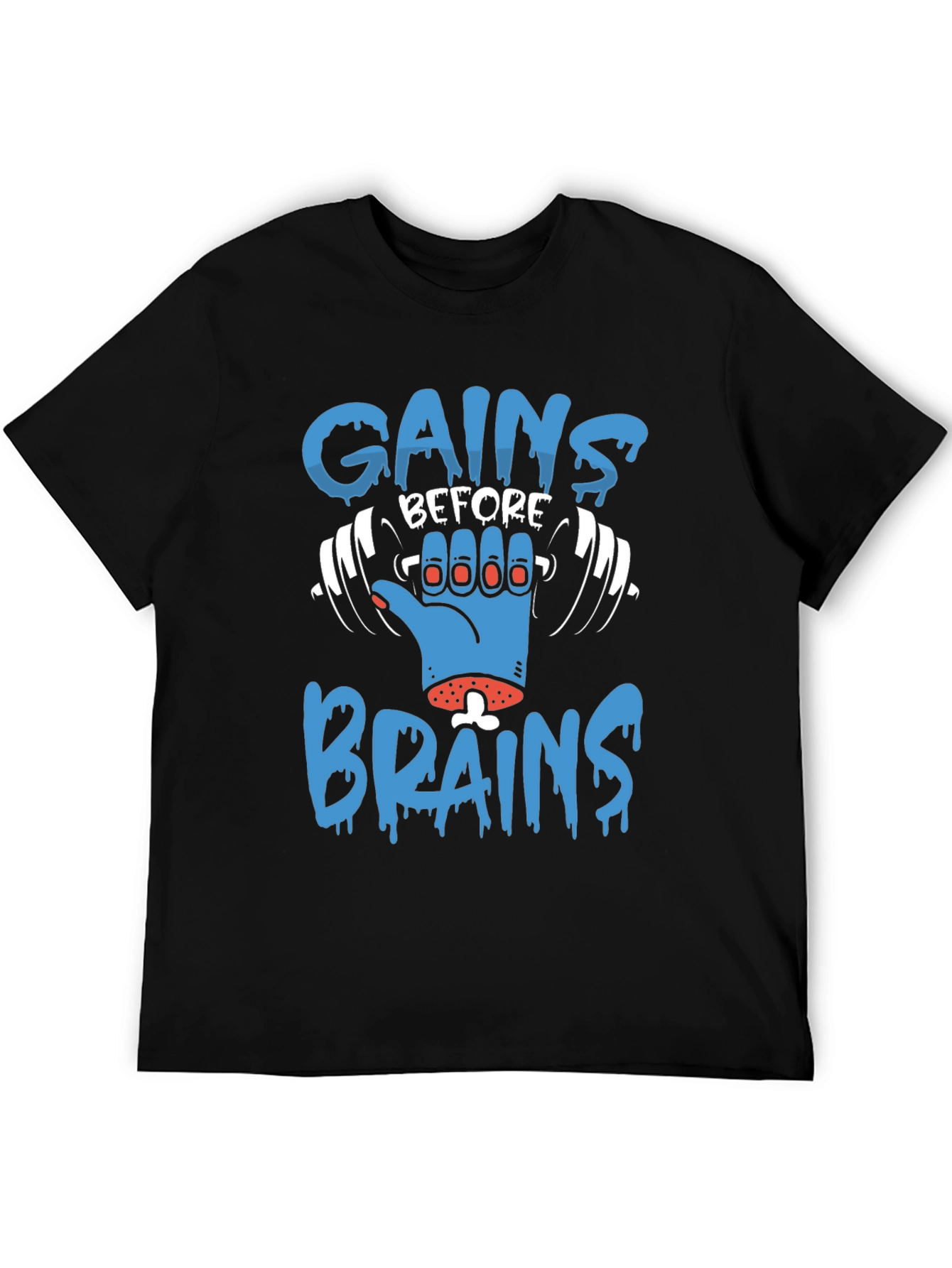 Gains Before Brains Graphic T-Shirt