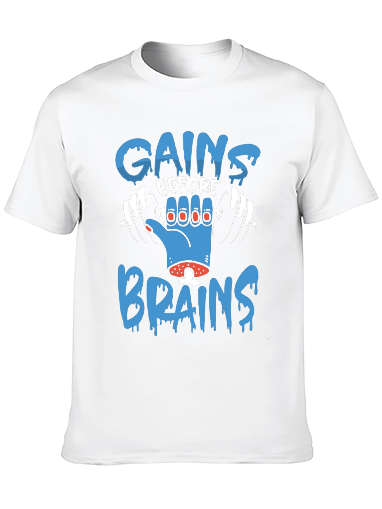 Gains Before Brains Graphic T-Shirt