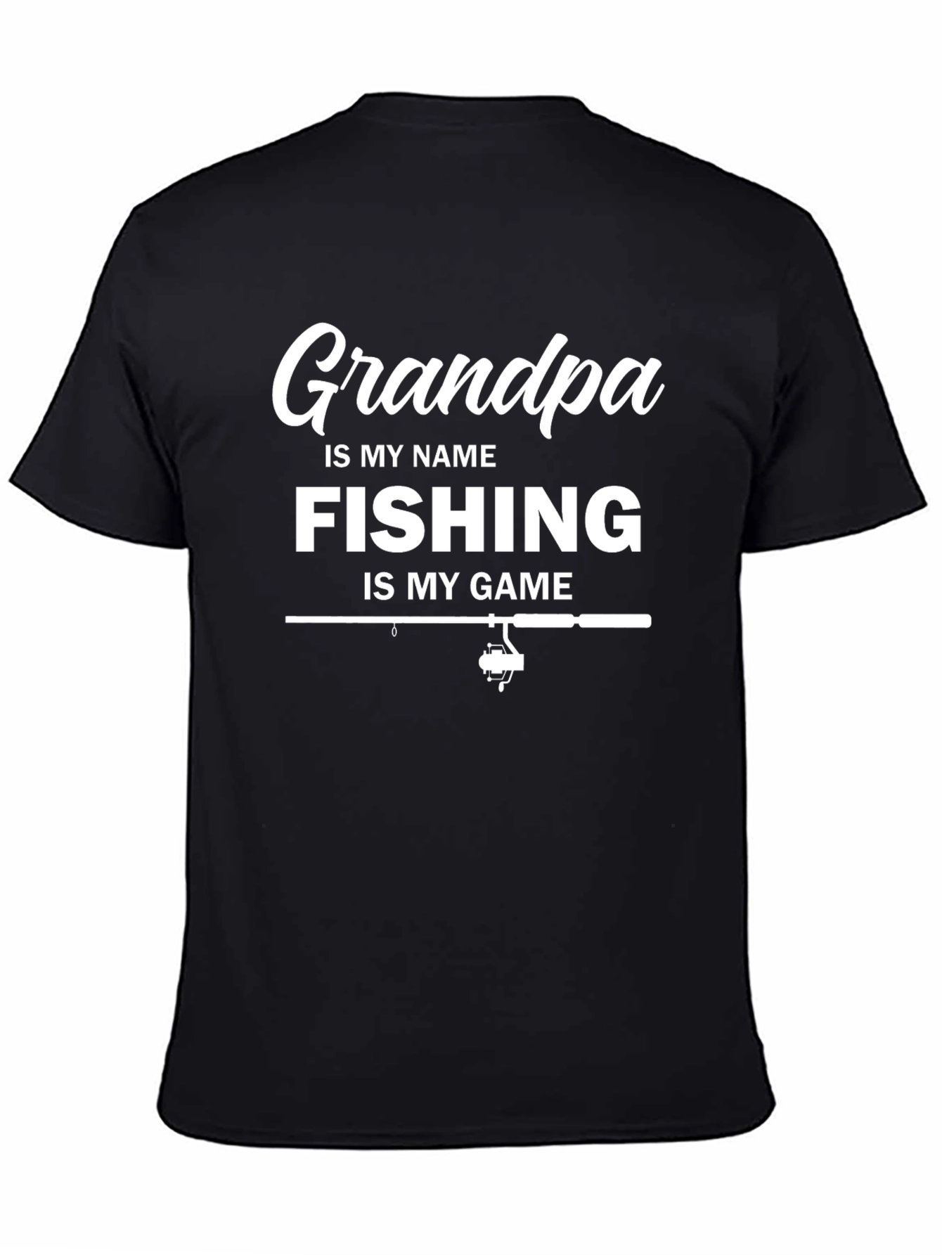 Grandpa Fishing Game T-Shirt - Black