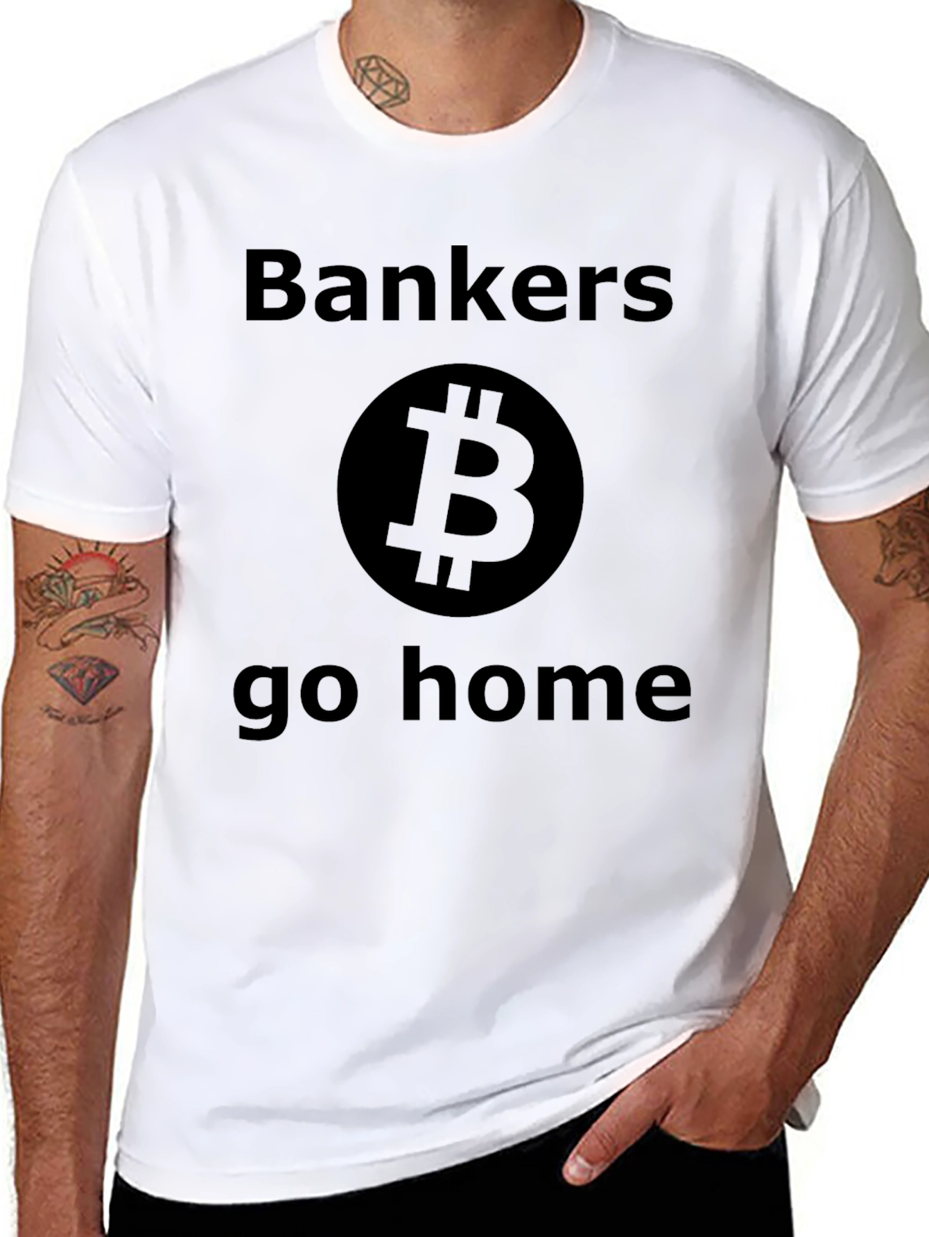 Bankers Go Home Bitcoin T-Shirt Crypto Tee
