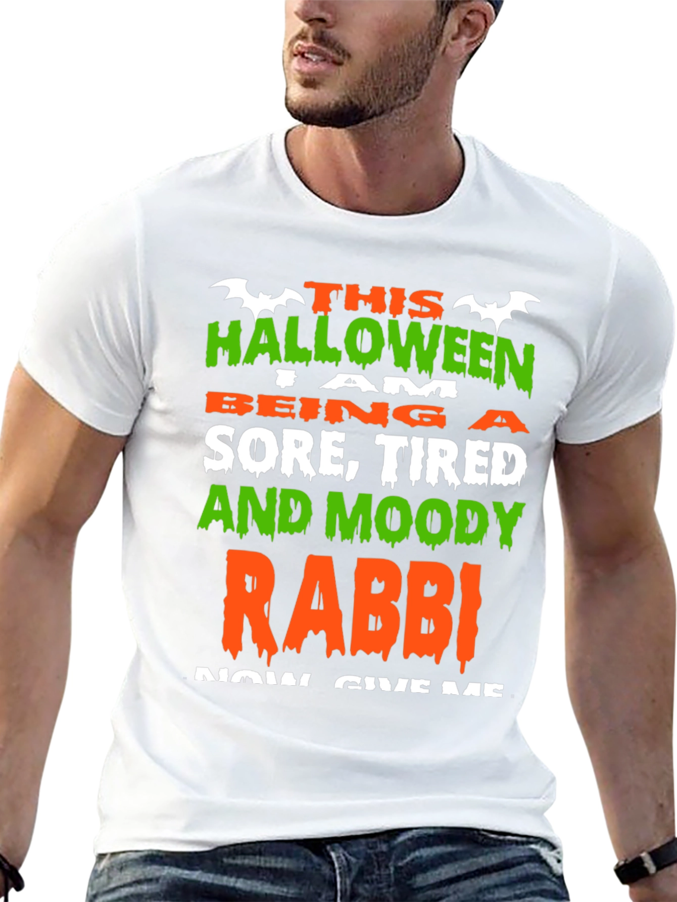 Halloween Sore Tired Moody Rabbi T-Shirt