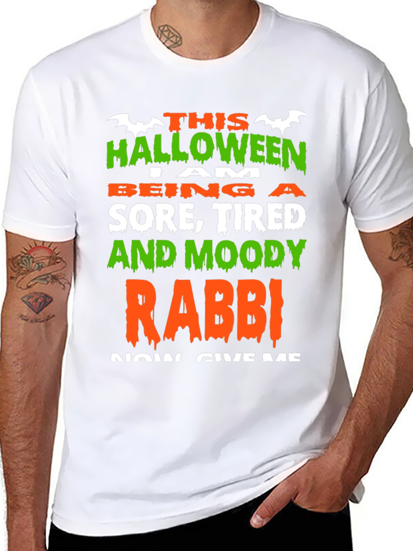 Halloween Sore Tired Moody Rabbi T-Shirt