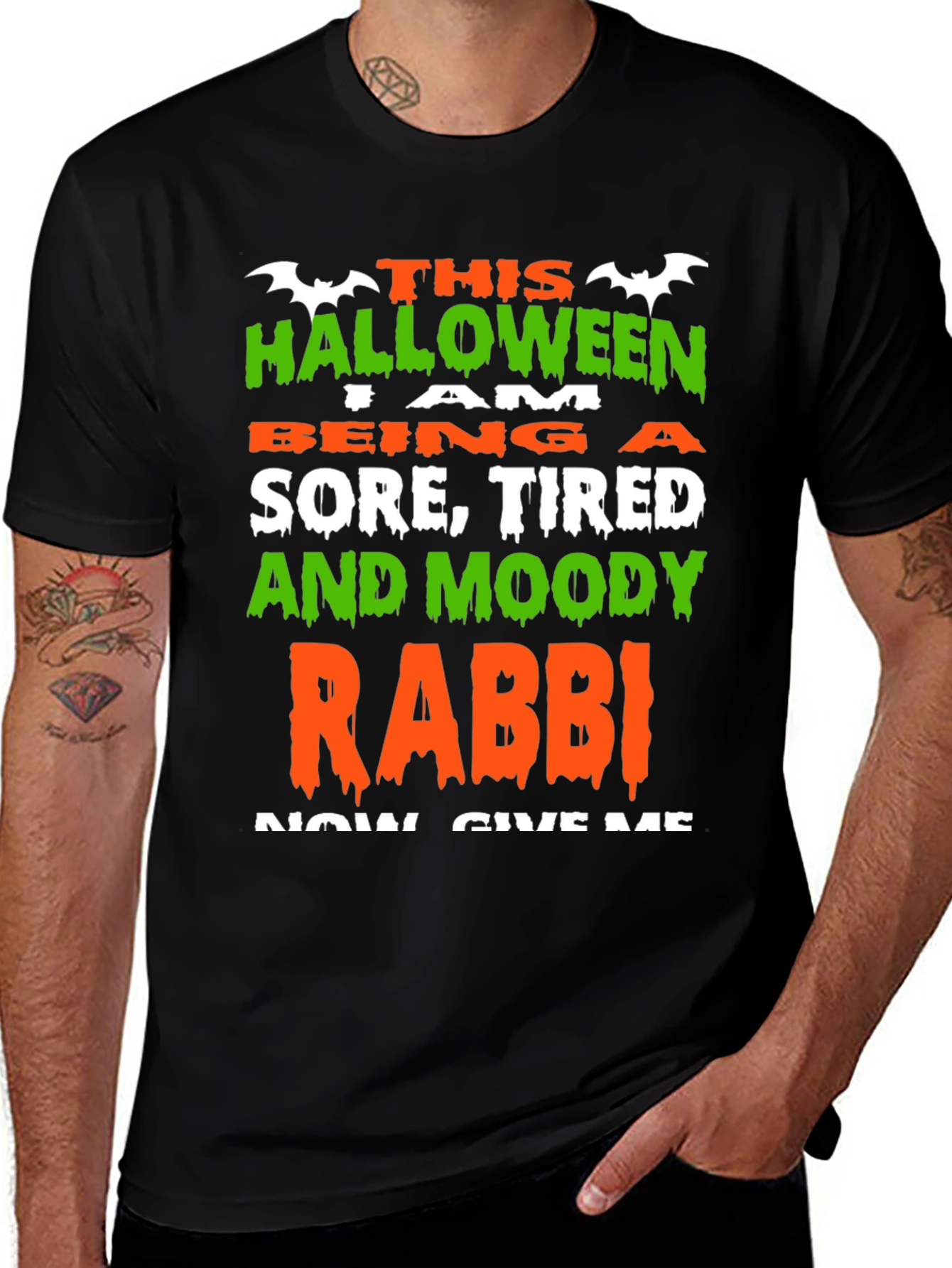 Halloween Sore Tired Moody Rabbi T-Shirt