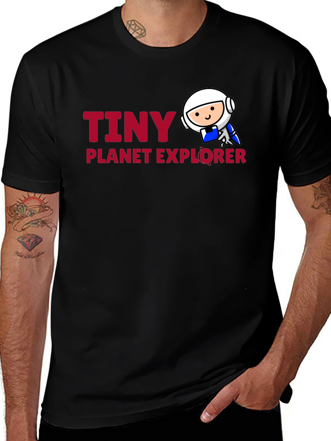 Tiny Planet Explorer Black T-Shirt