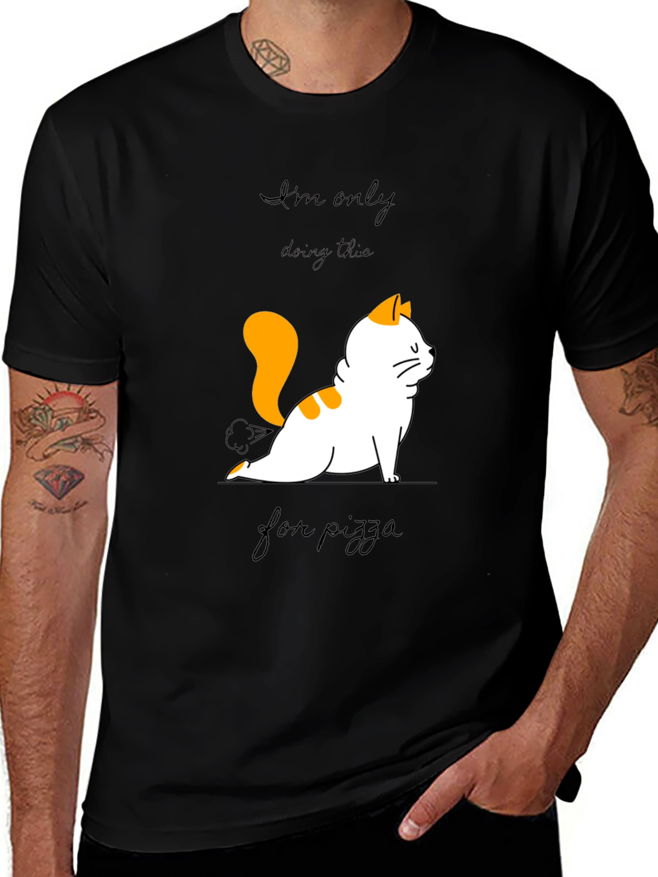 Yoga Cat Pizza T-Shirt