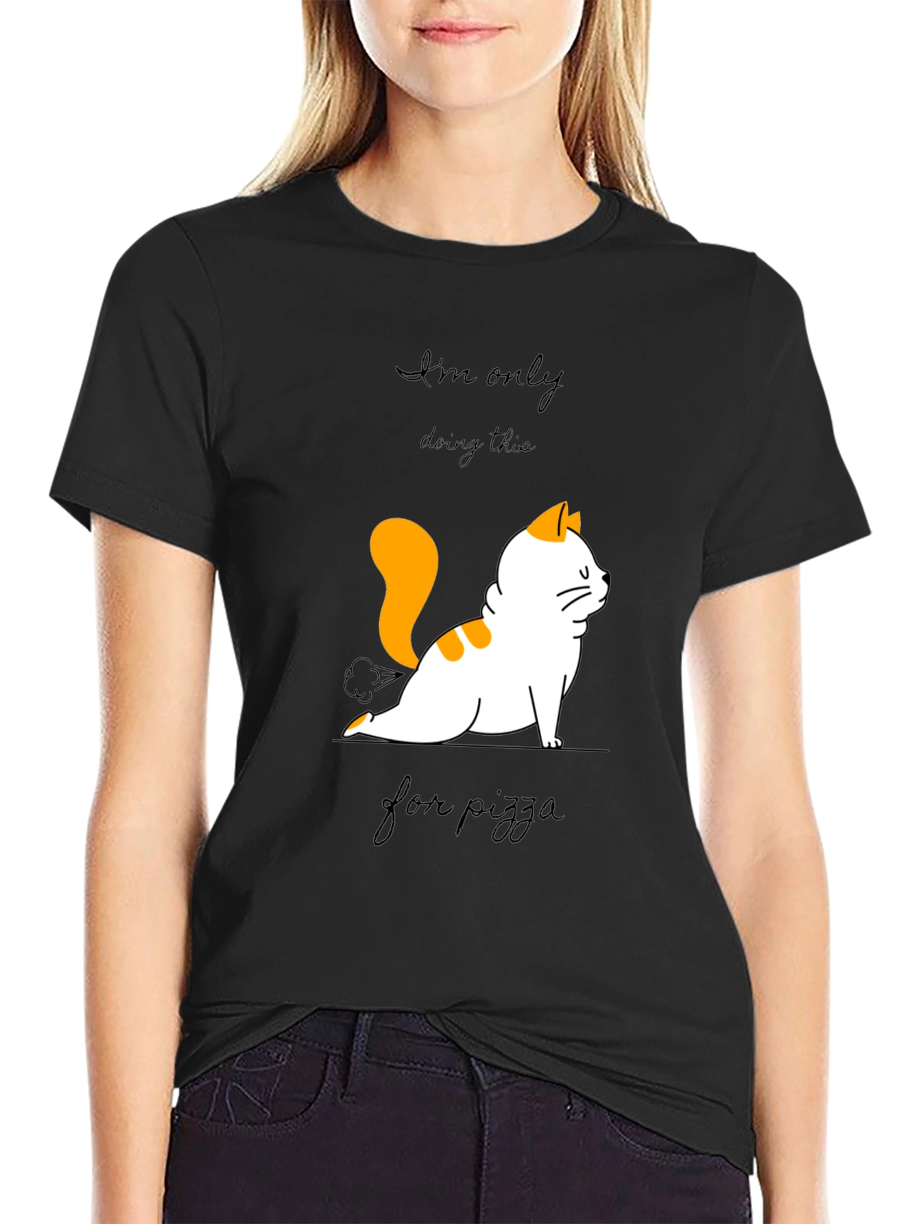Yoga Cat Pizza T-Shirt