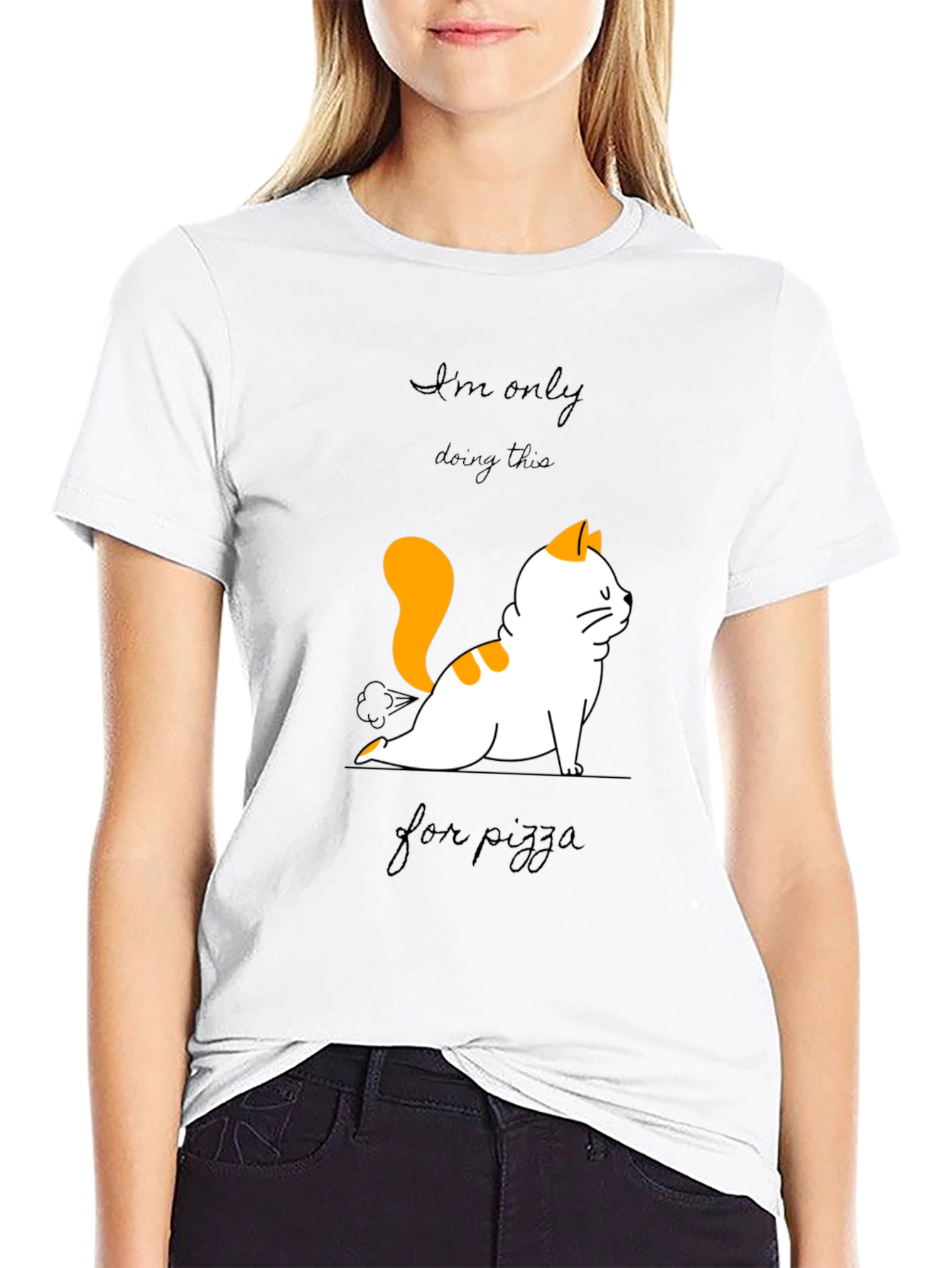 Yoga Cat Pizza T-Shirt