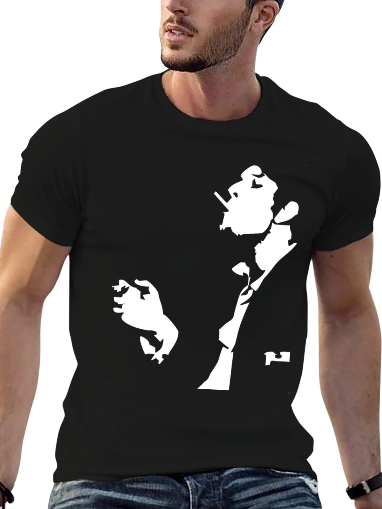 Smoking Silhouette Graphic T-Shirt