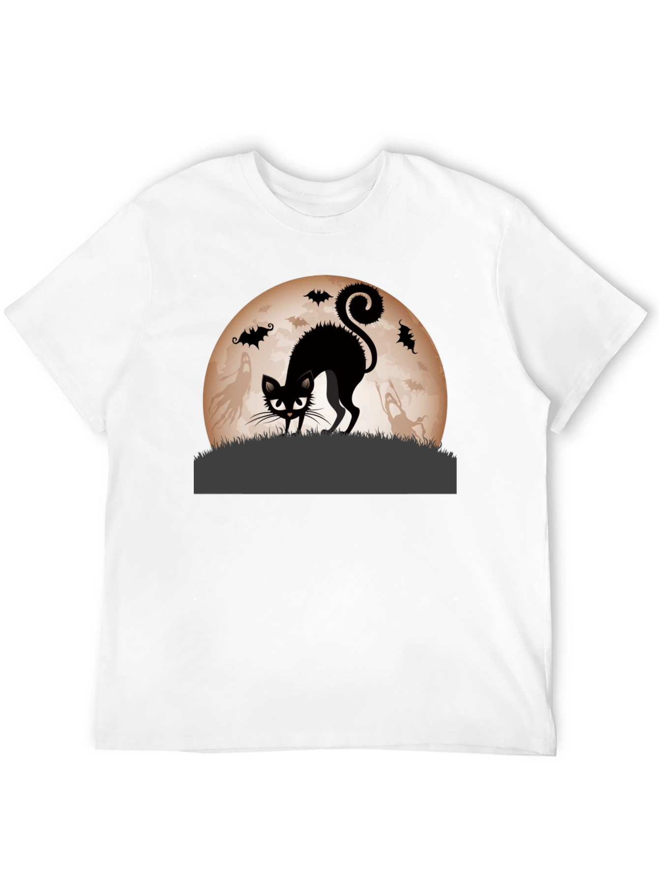 Halloween Black Cat Moon Graphic Tee