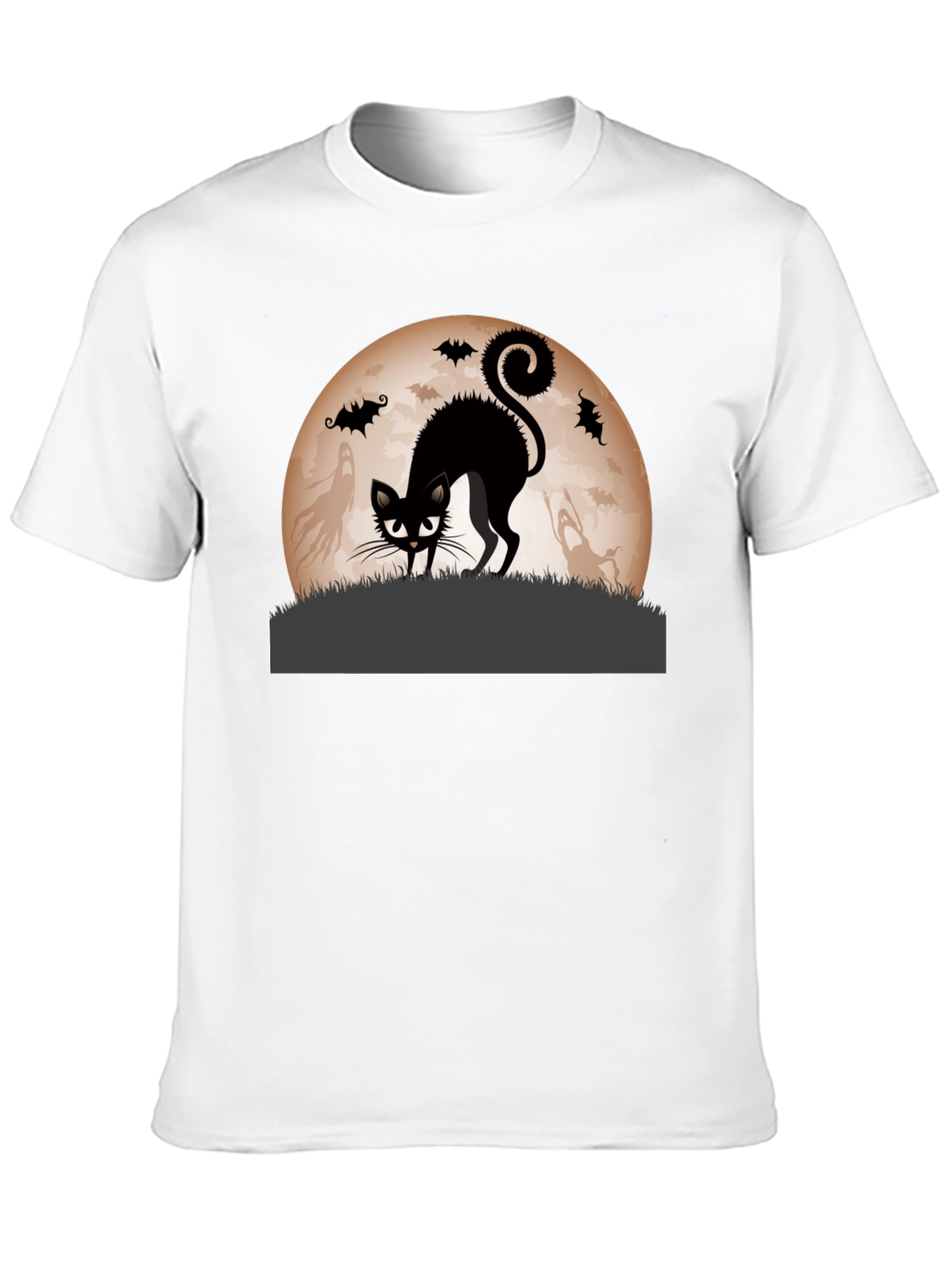 Halloween Black Cat Moon Graphic Tee