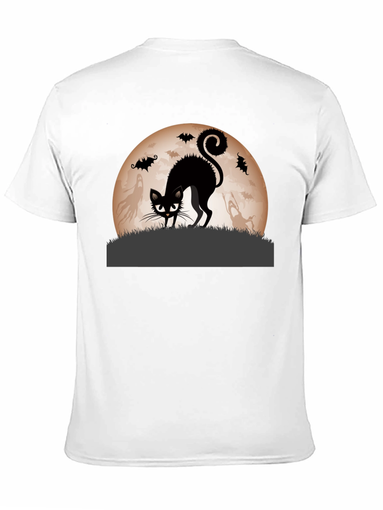 Halloween Black Cat Moon Graphic Tee