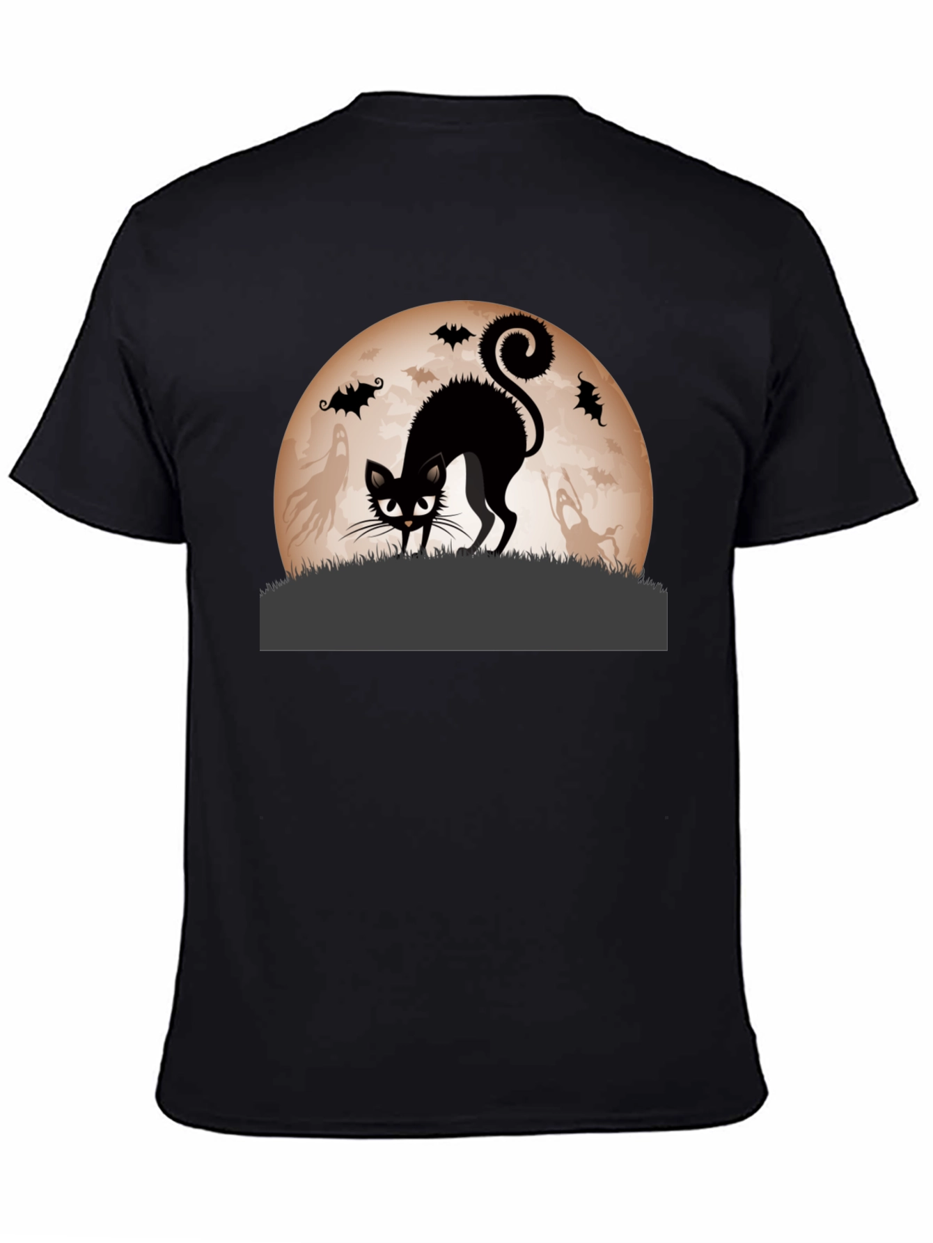 Halloween Black Cat Moon Graphic Tee