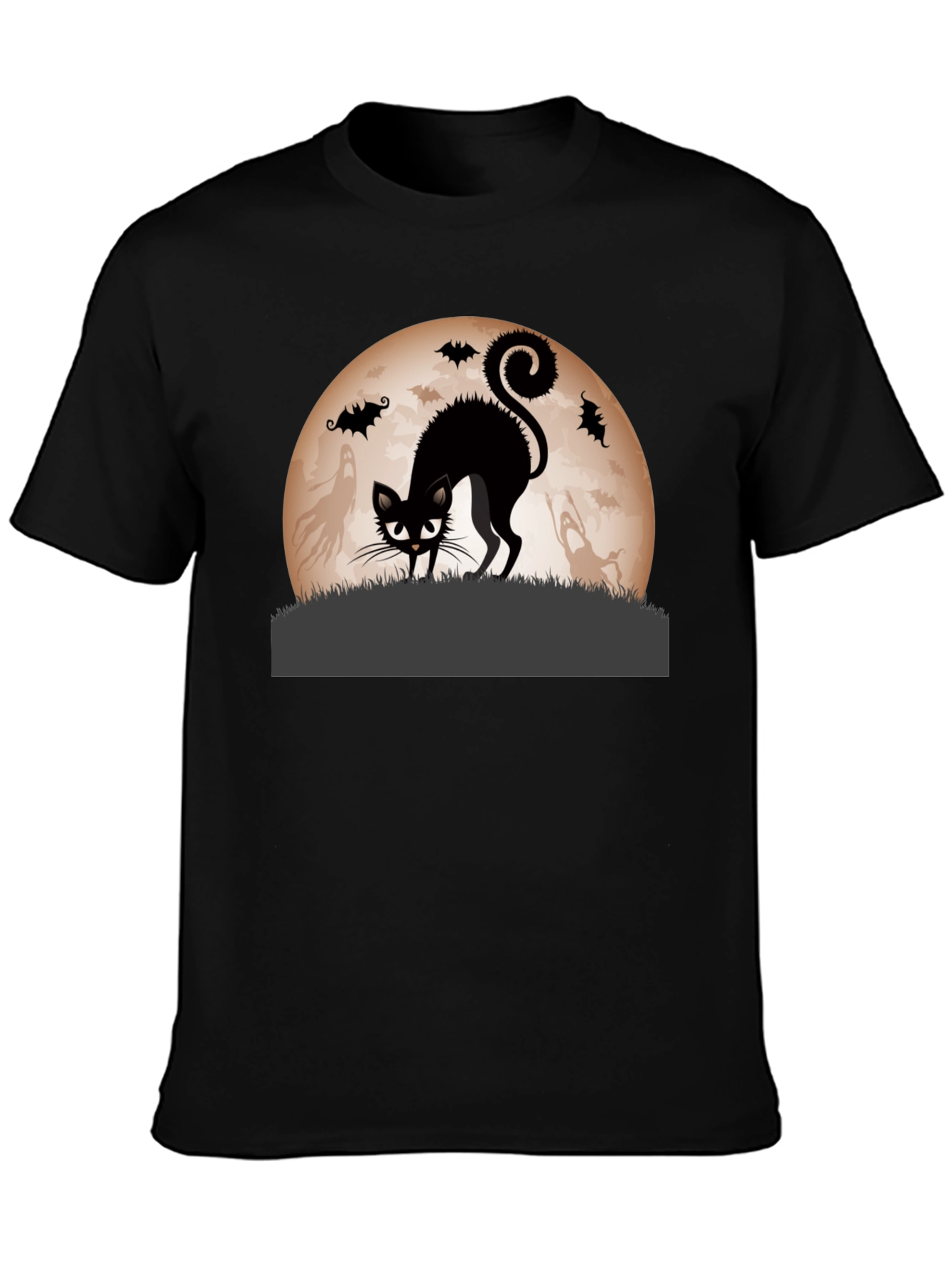 Halloween Black Cat Moon Graphic Tee