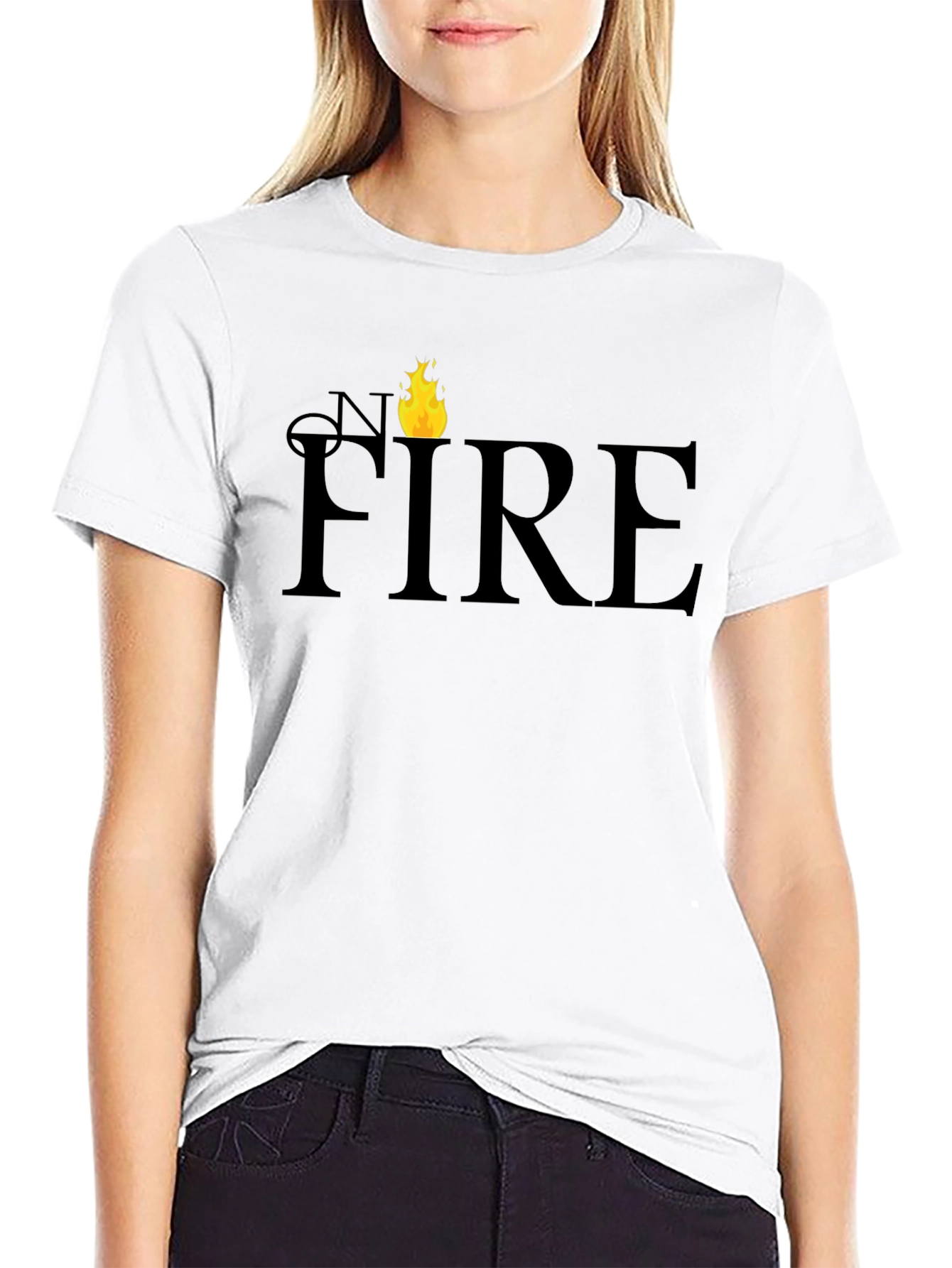 On Fire Graphic T-Shirt - Black Cotton Tee