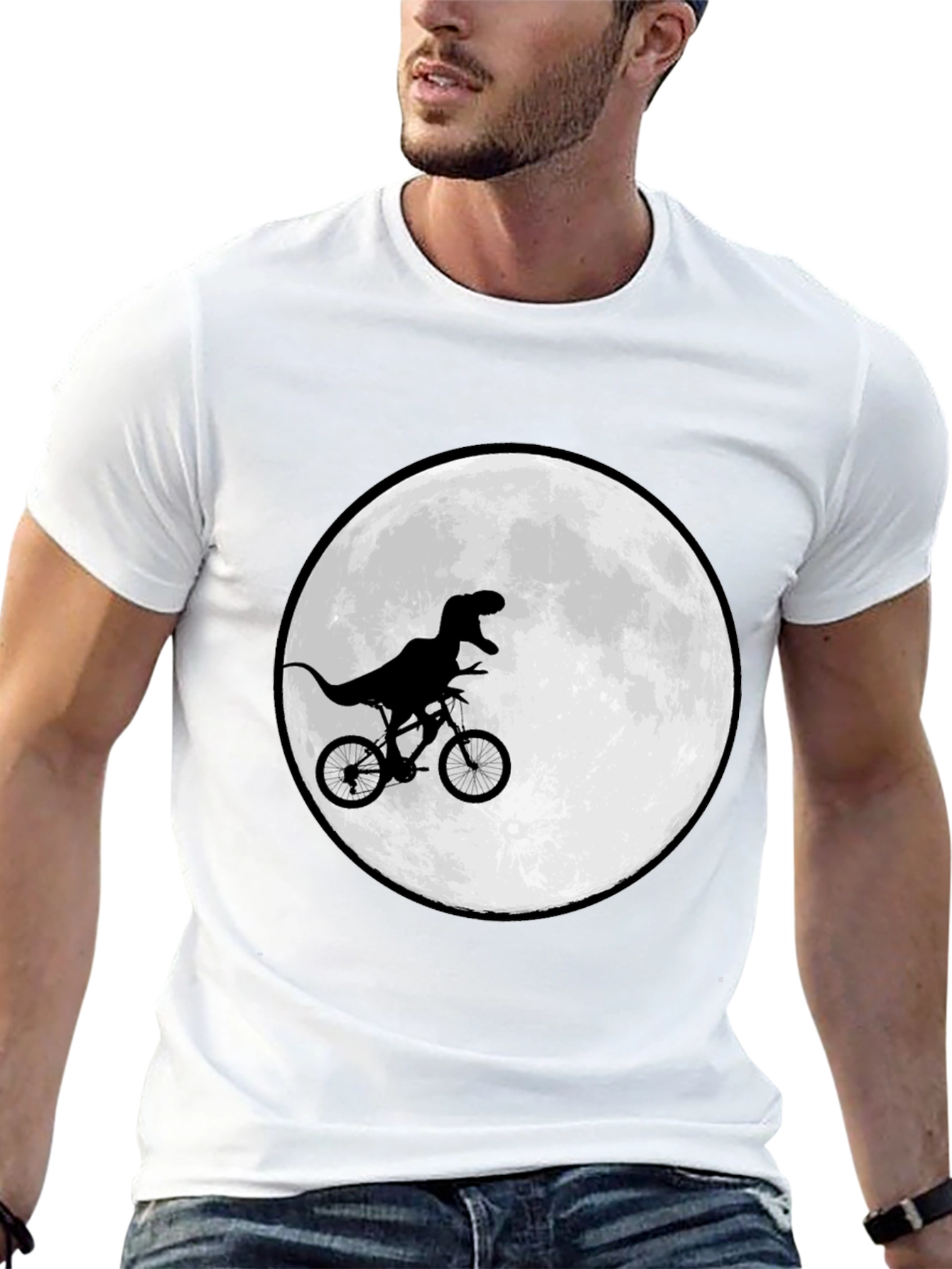 Dino Biker T-Shirt - Moon Ride Design