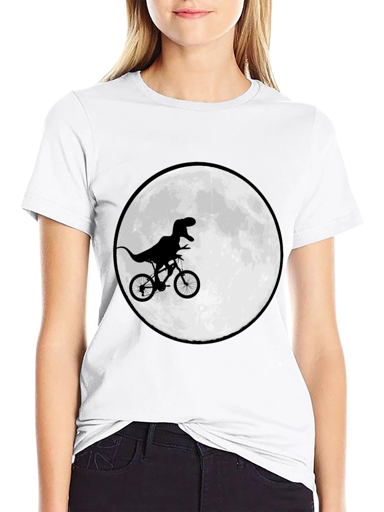 Dino Biker T-Shirt - Moon Ride Design