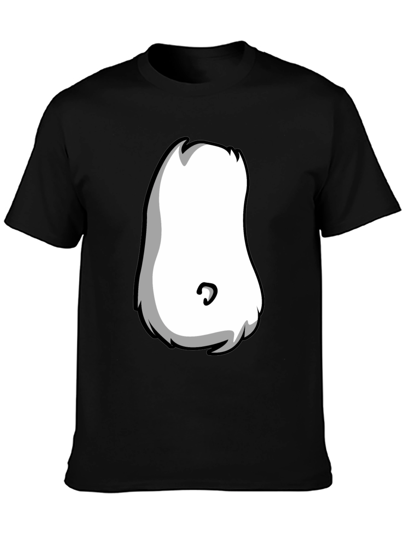 Cartoon Character Belly T-Shirt - Black